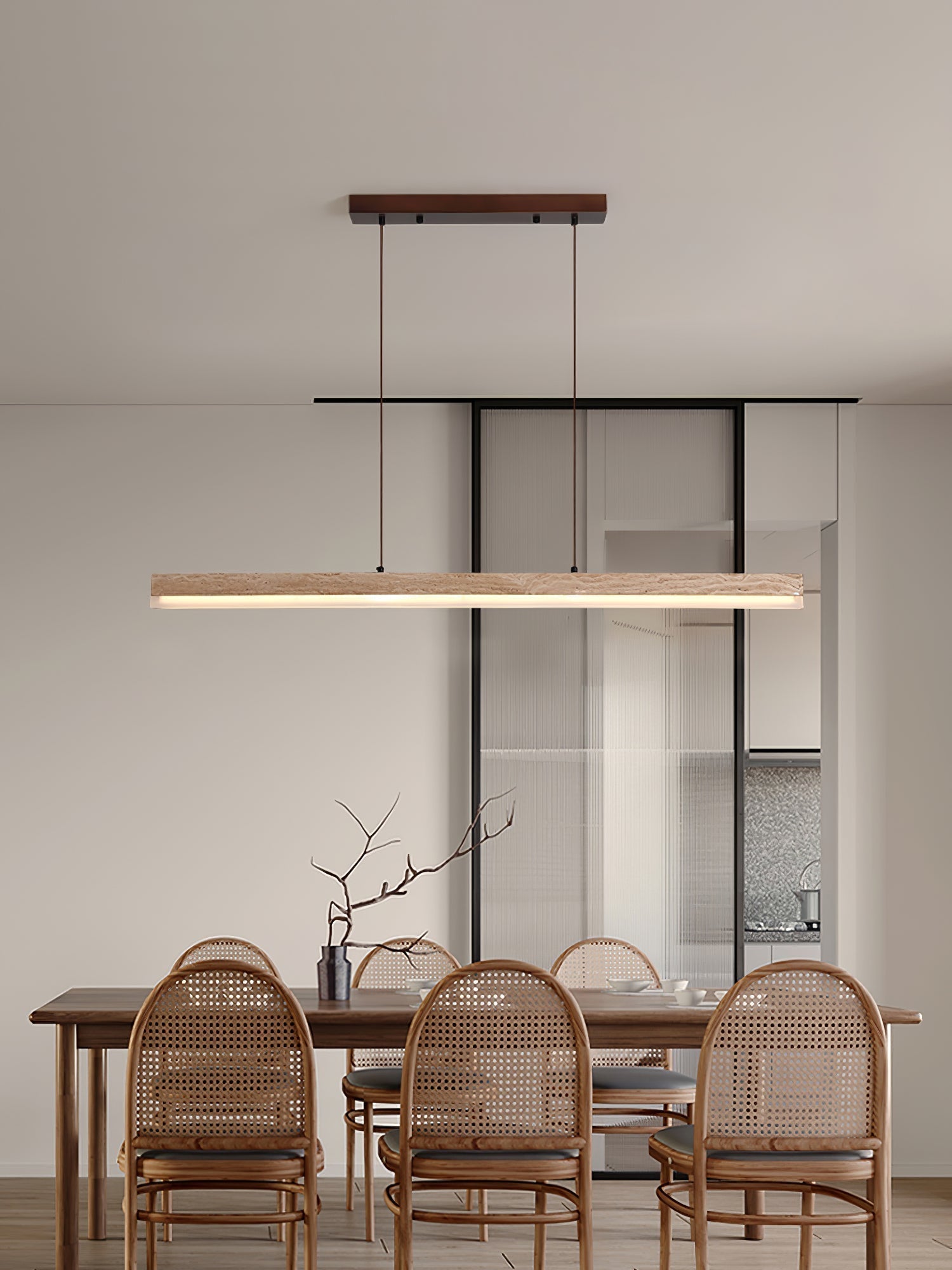 Ivsoryra Rectangular Travertine Pendant Light - Letslighting