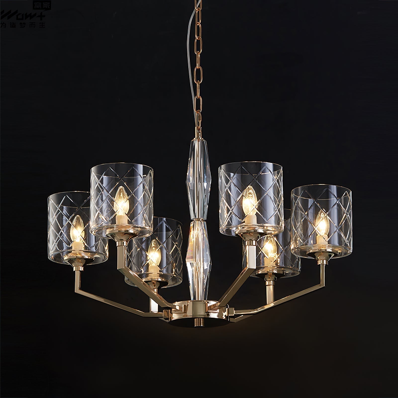 Dew Postmodern Luxury Brass Glass Chandelier - Lamp Copper