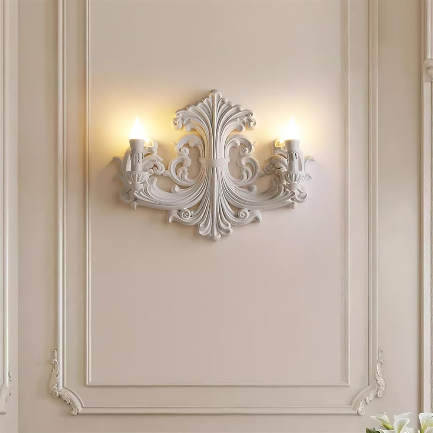Wall Lamp Sculptural Plaster Candle Arms - Letslighting
