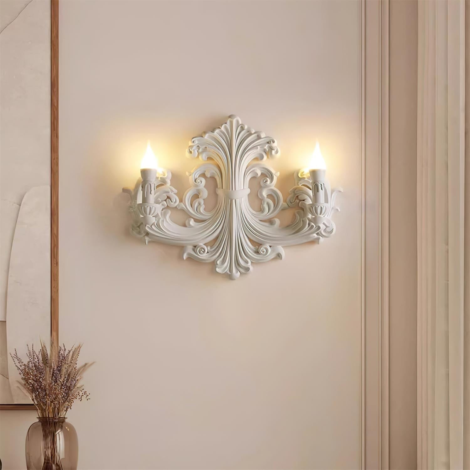 Wall Lamp Sculptural Plaster Candle Arms - Letslighting