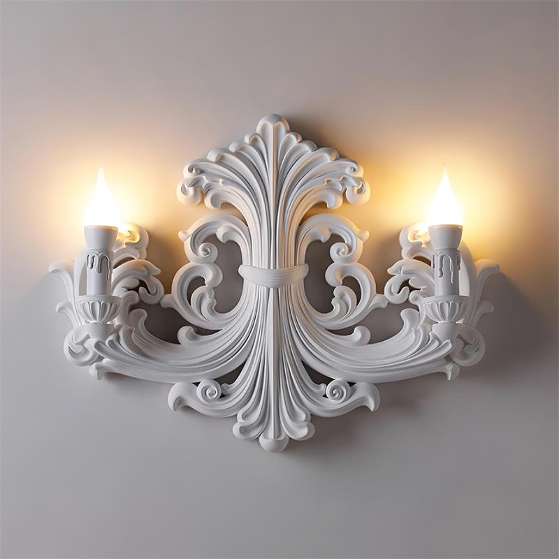 Wall Lamp Sculptural Plaster Candle Arms - Letslighting