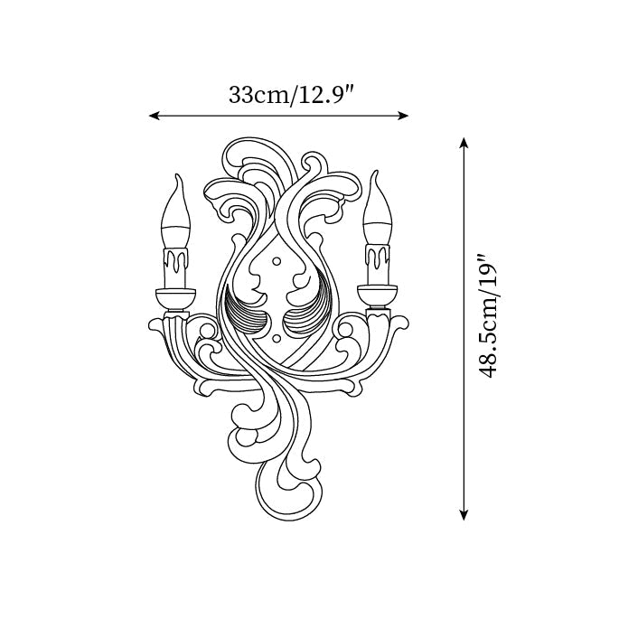 Wall Lamp Sculptural Plaster Candle Arms - Letslighting