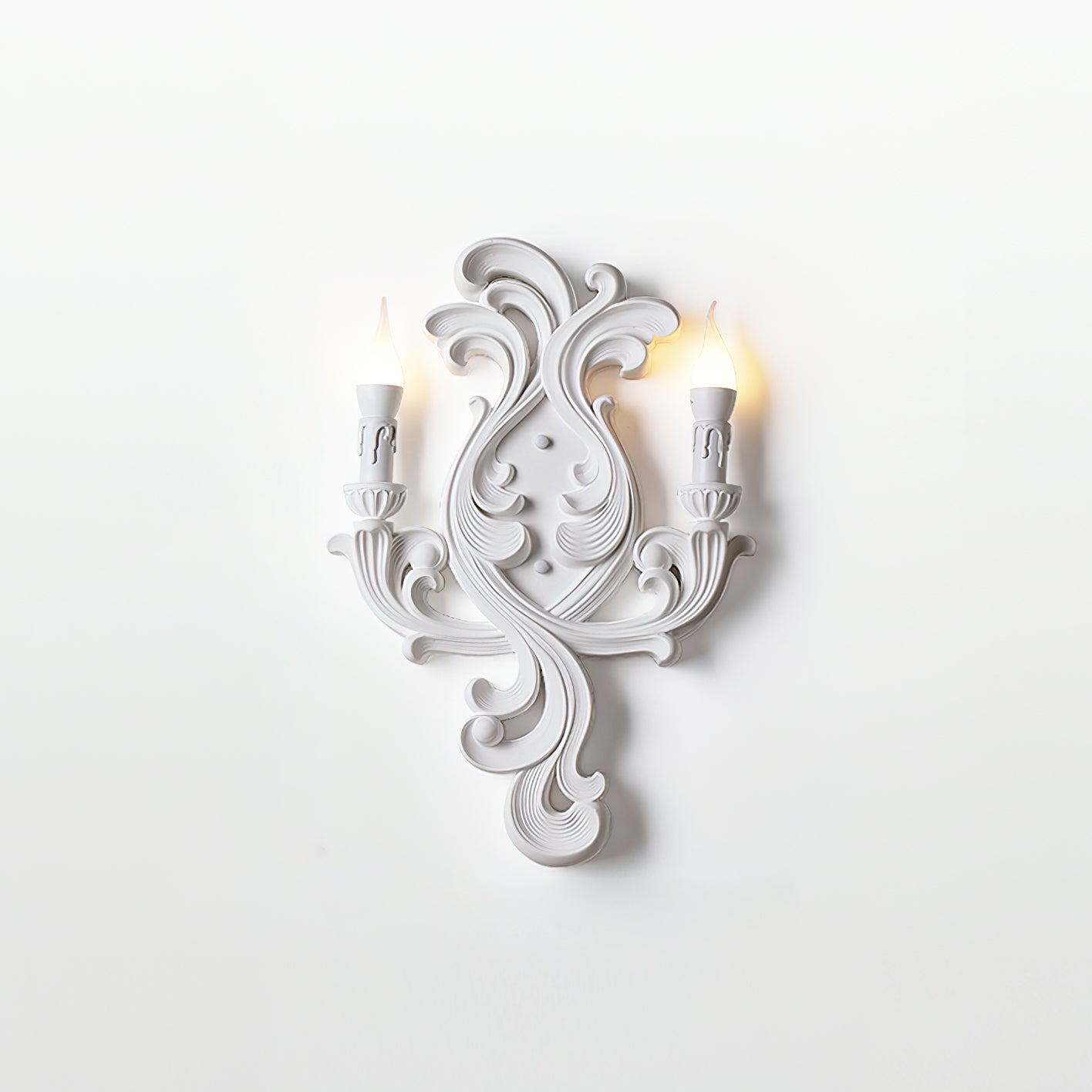 Wall Lamp Sculptural Plaster Candle Arms - Letslighting
