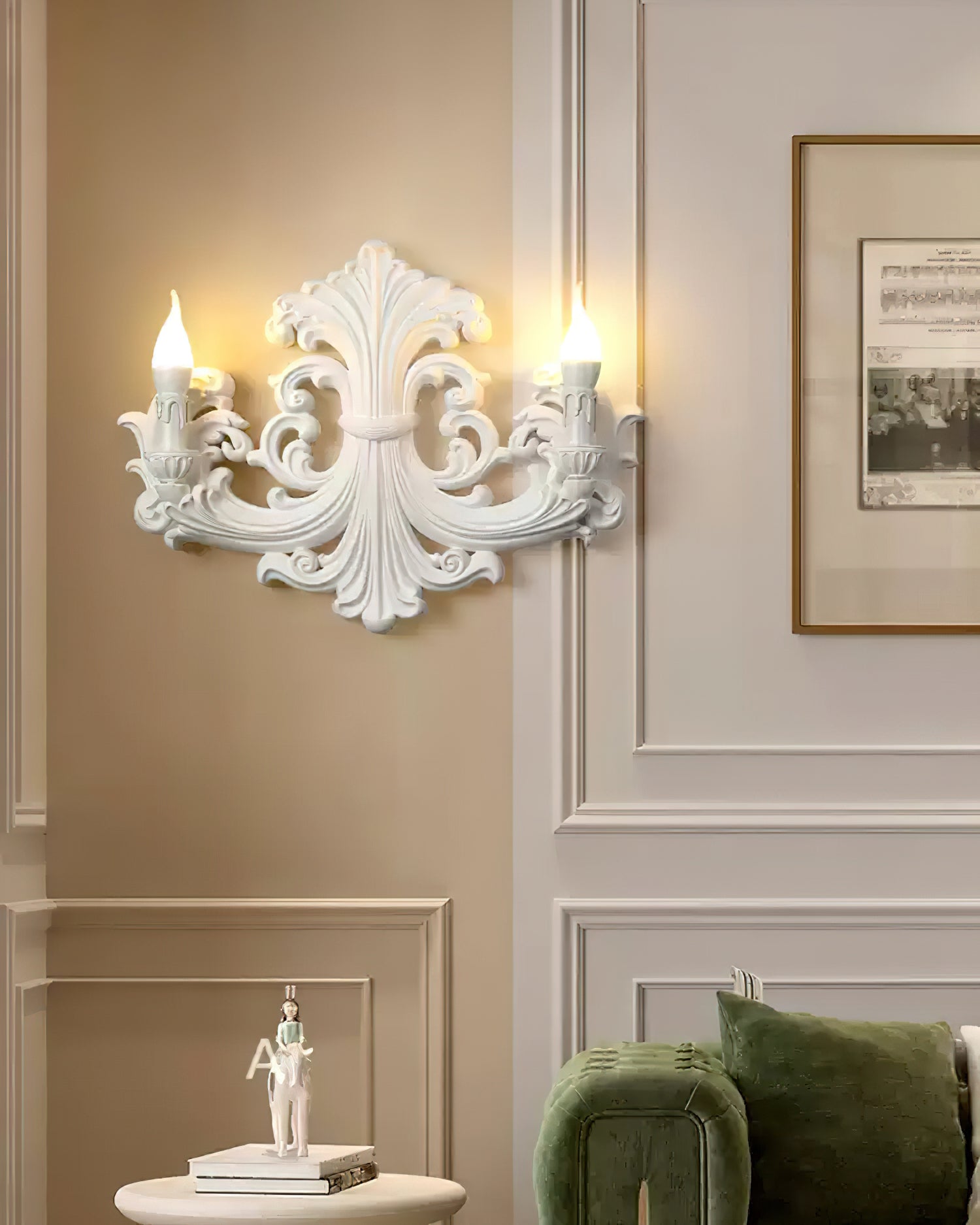 Wall Lamp Sculptural Plaster Candle Arms - Letslighting