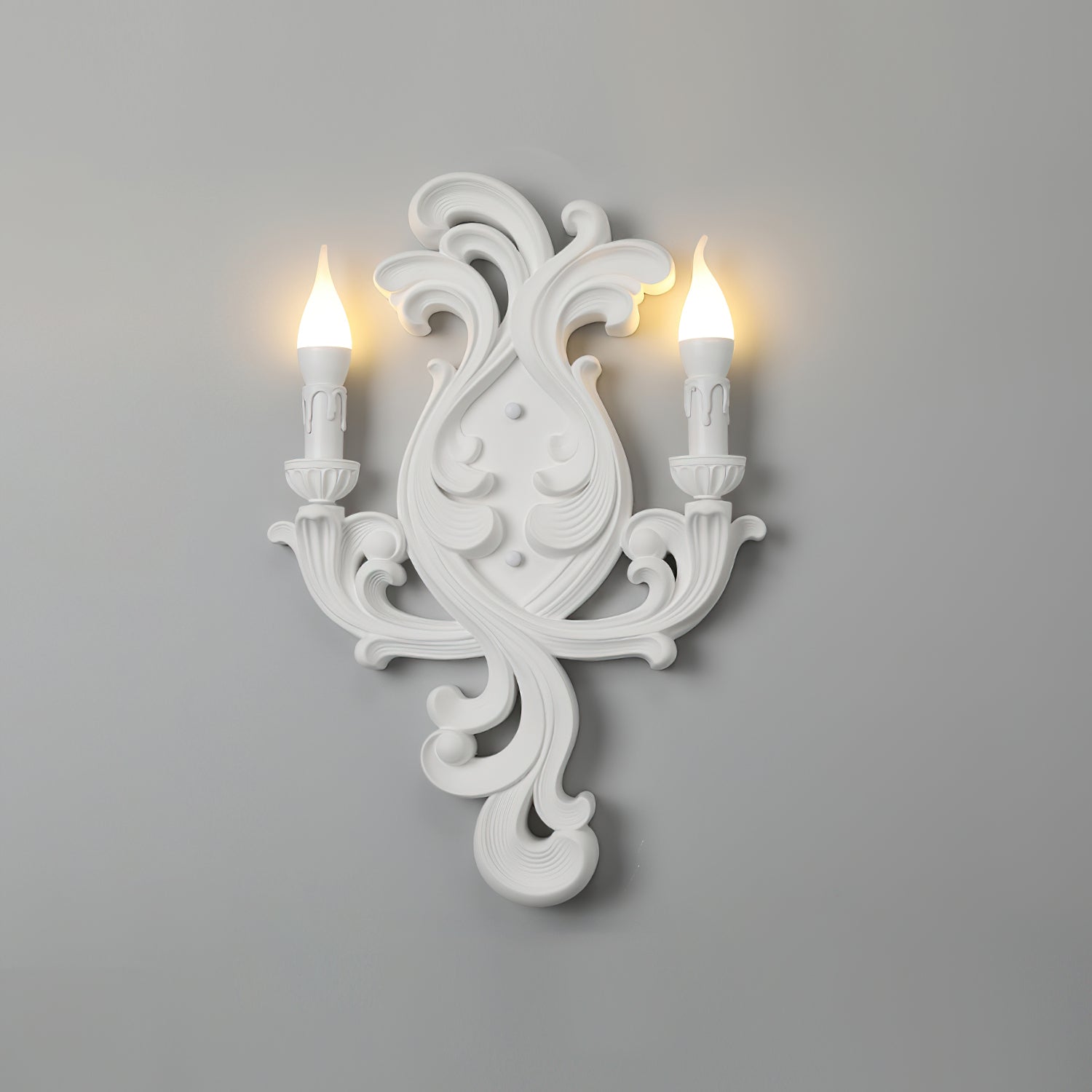 Wall Lamp Sculptural Plaster Candle Arms - Letslighting