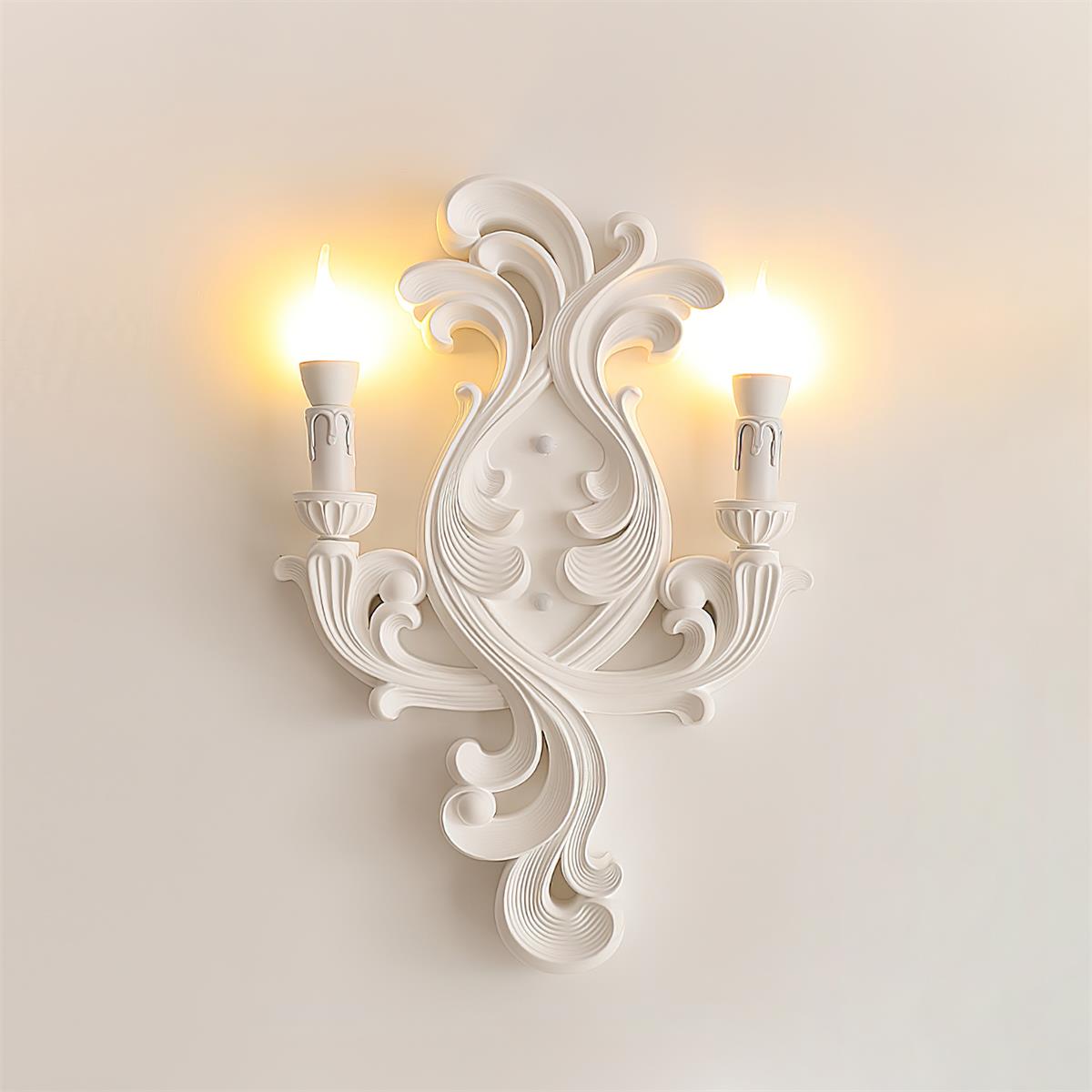 Wall Lamp Sculptural Plaster Candle Arms - Letslighting