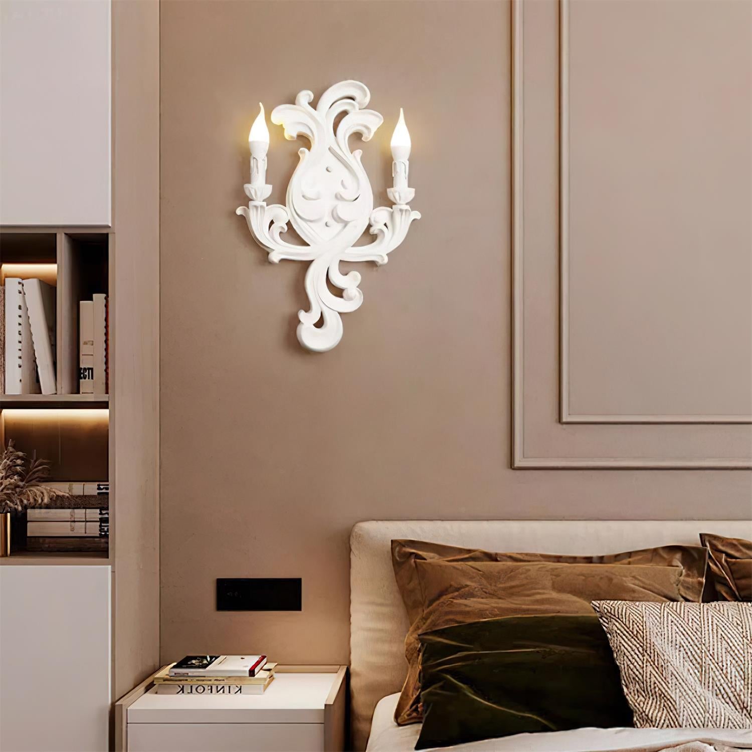 Wall Lamp Sculptural Plaster Candle Arms - Letslighting