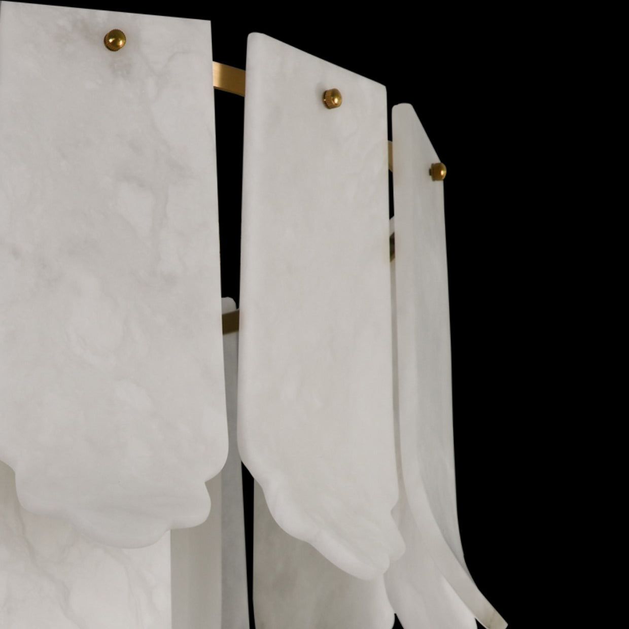 Hue Postmodern Luxury Brass Alabaster Chandelier - Lamp Copper