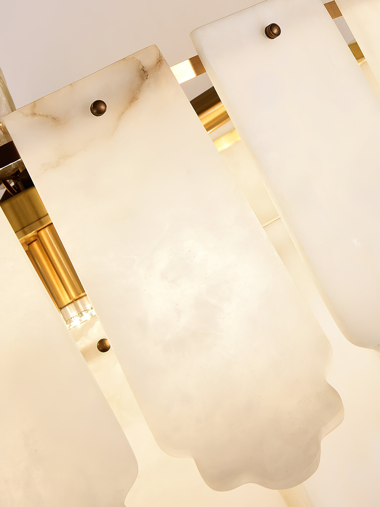 Hue Postmodern Luxury Brass Alabaster Chandelier - Lamp Copper