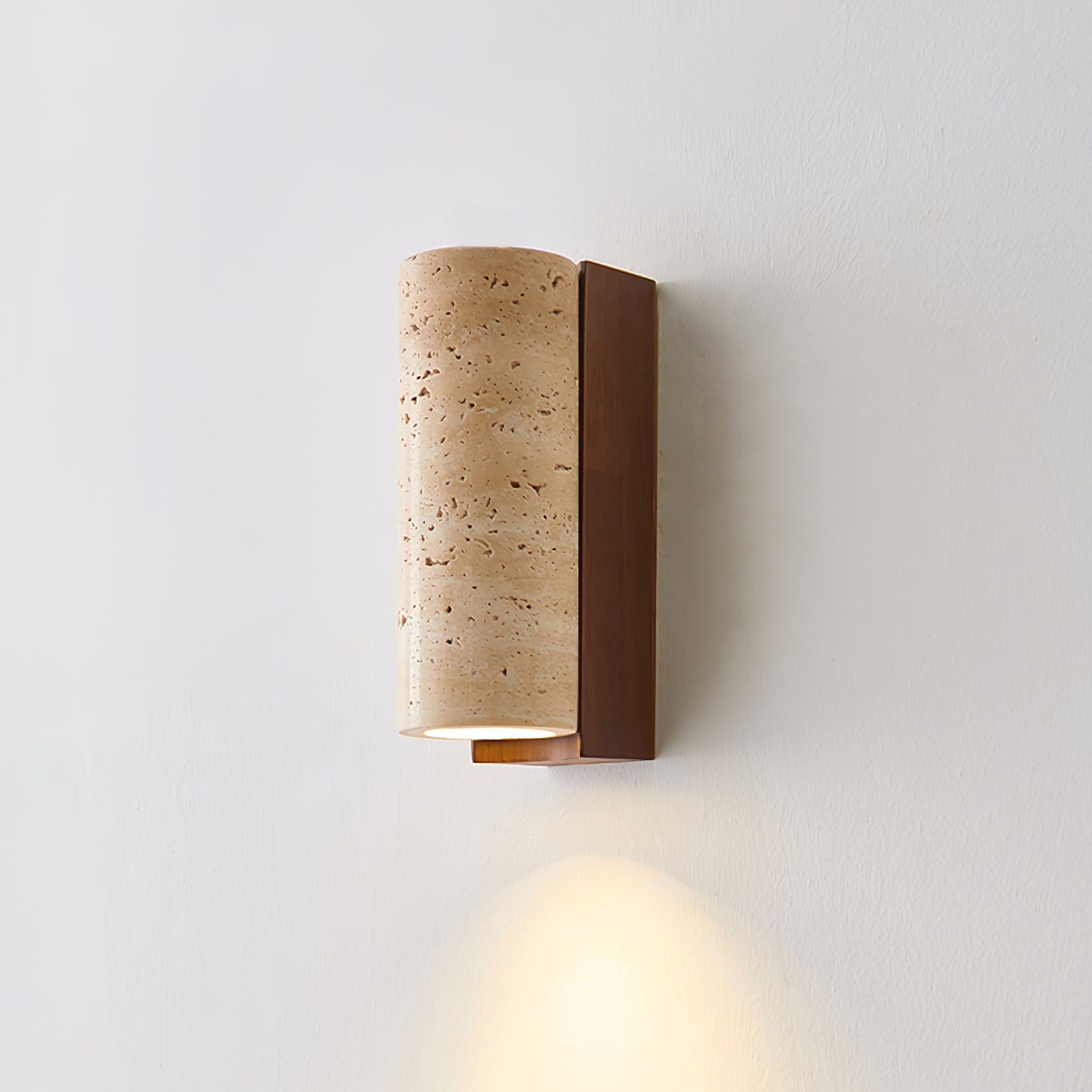 Lysandra Cylindrical Travertine Wall Light - Letslighting