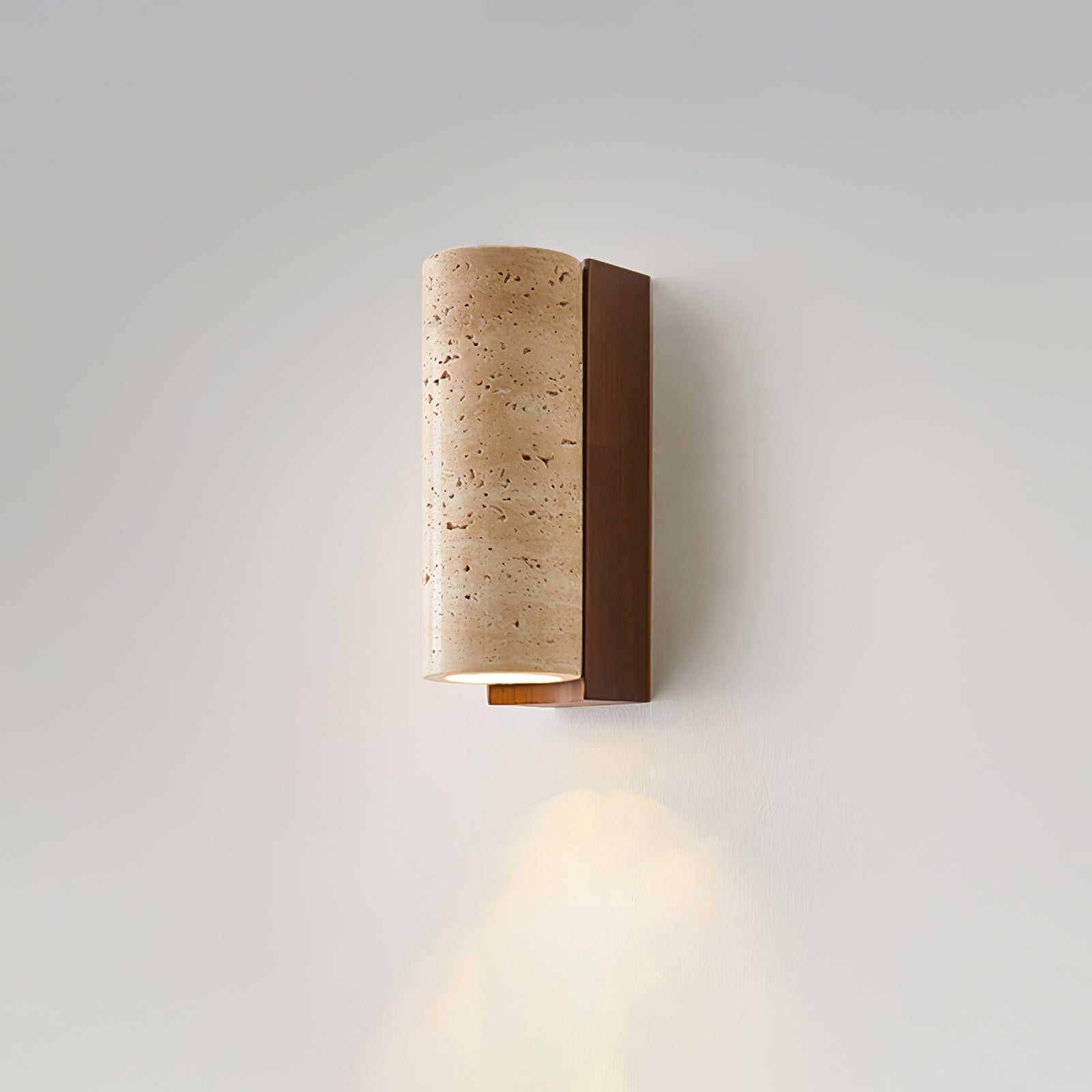 Lysandra Cylindrical Travertine Wall Light - Letslighting