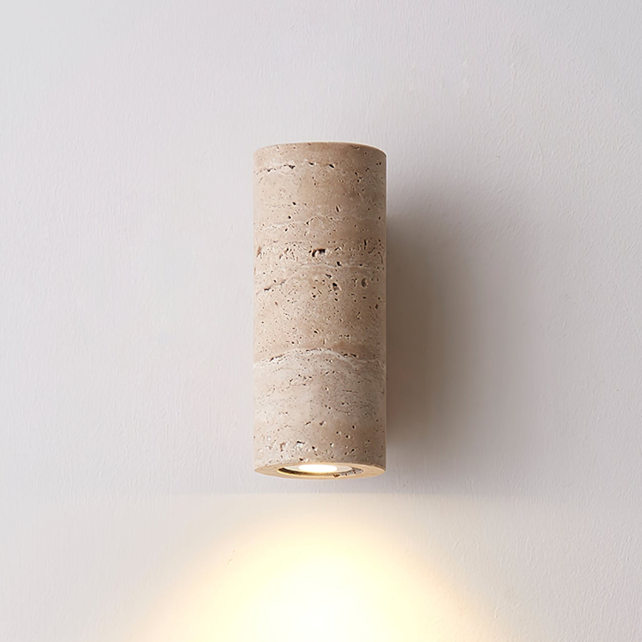 Lysandra Cylindrical Travertine Wall Light - Letslighting
