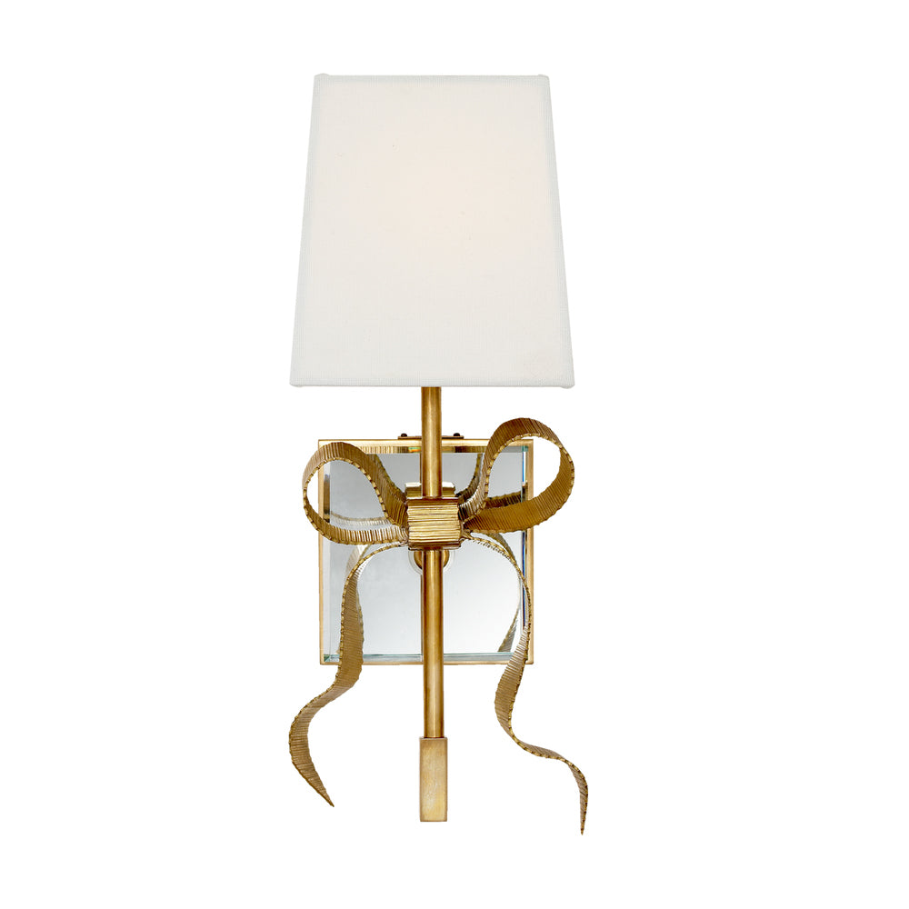 Ribelle Black Shade Wall Sconce with Gold Bow Accent - Letslighting