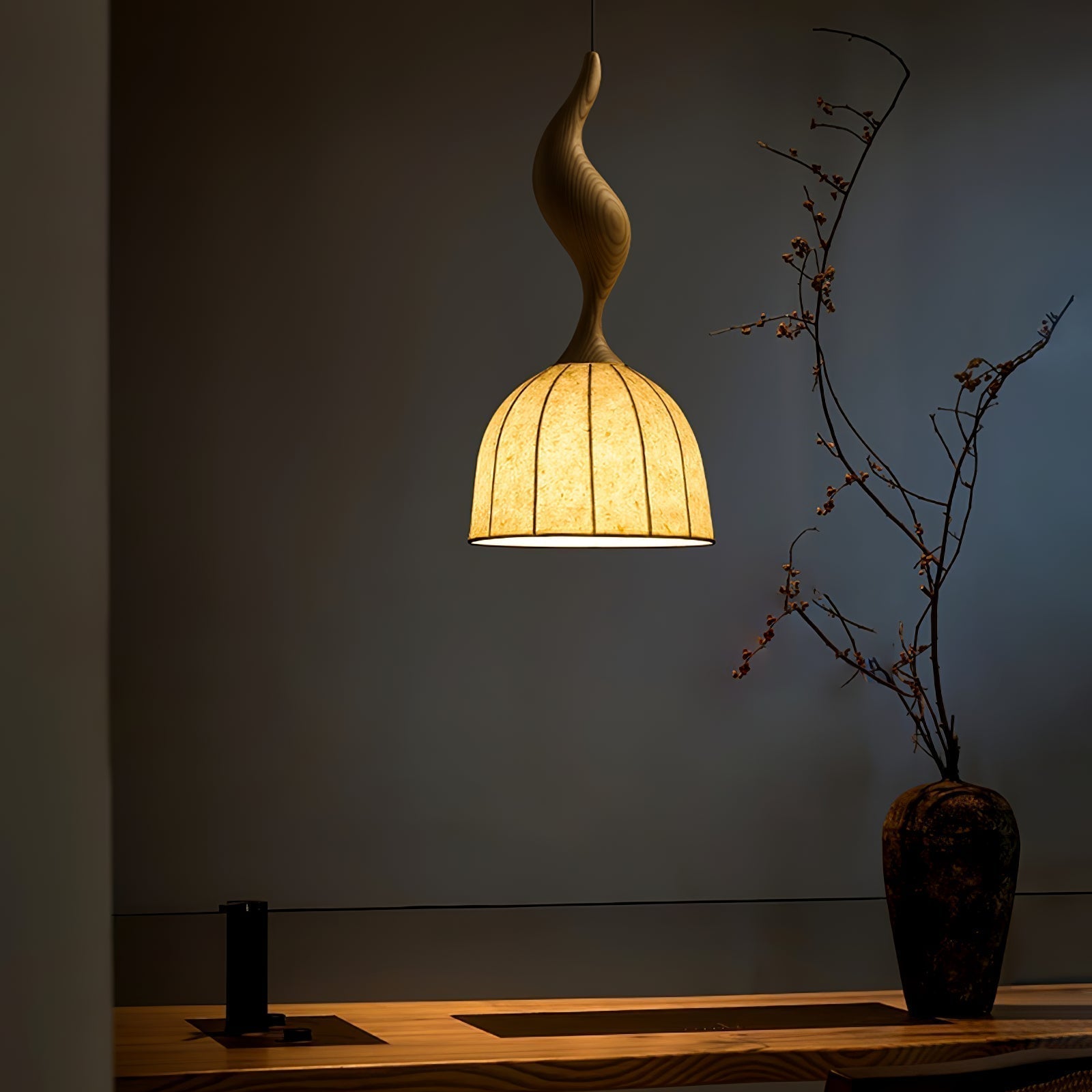 Colire Creativity Twisted Metal Wood Pendant Light - Letslighting