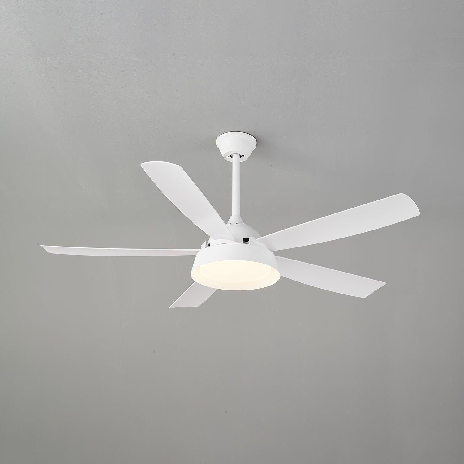Ventilador de Techo Orvino con Luz de Madera, vista lateral