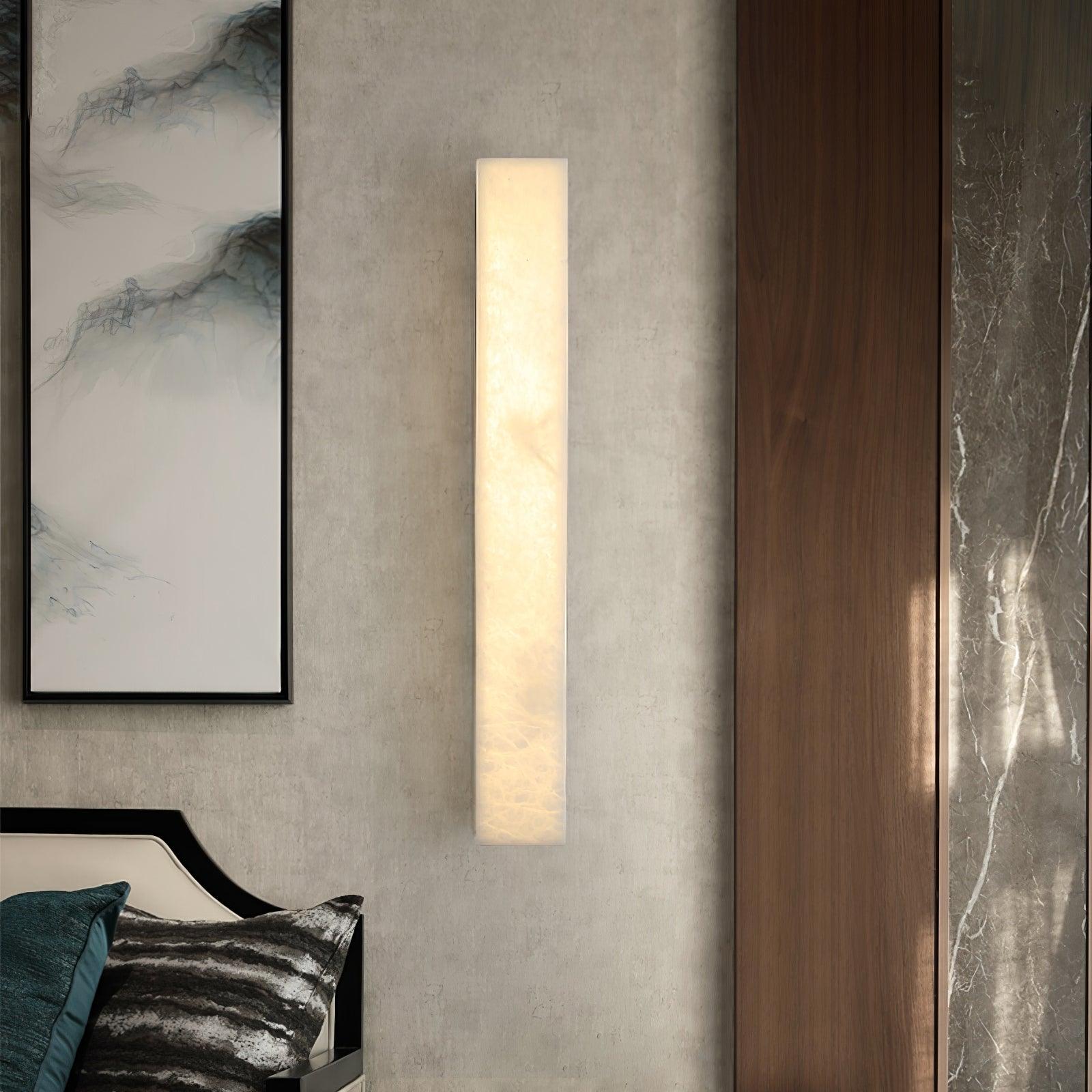 Quill Modern Minimalist Brass Alabaster Wall Lamp - Lamp Copper