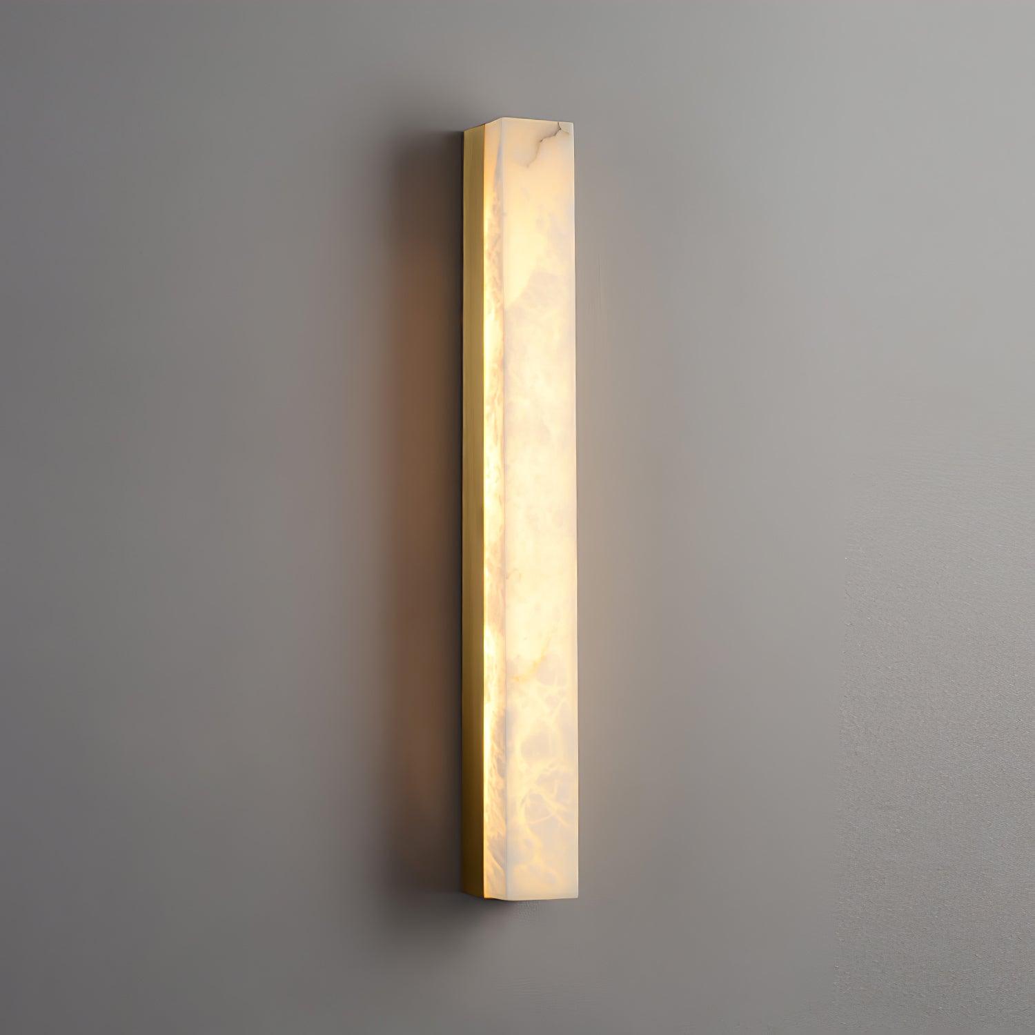 Quill Modern Minimalist Brass Alabaster Wall Lamp - Lamp Copper