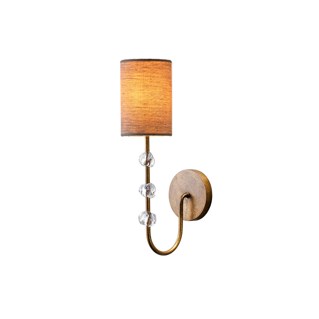 Rune Vintage Industrial Fabric Crystal Wall Lamp - Lamp Copper
