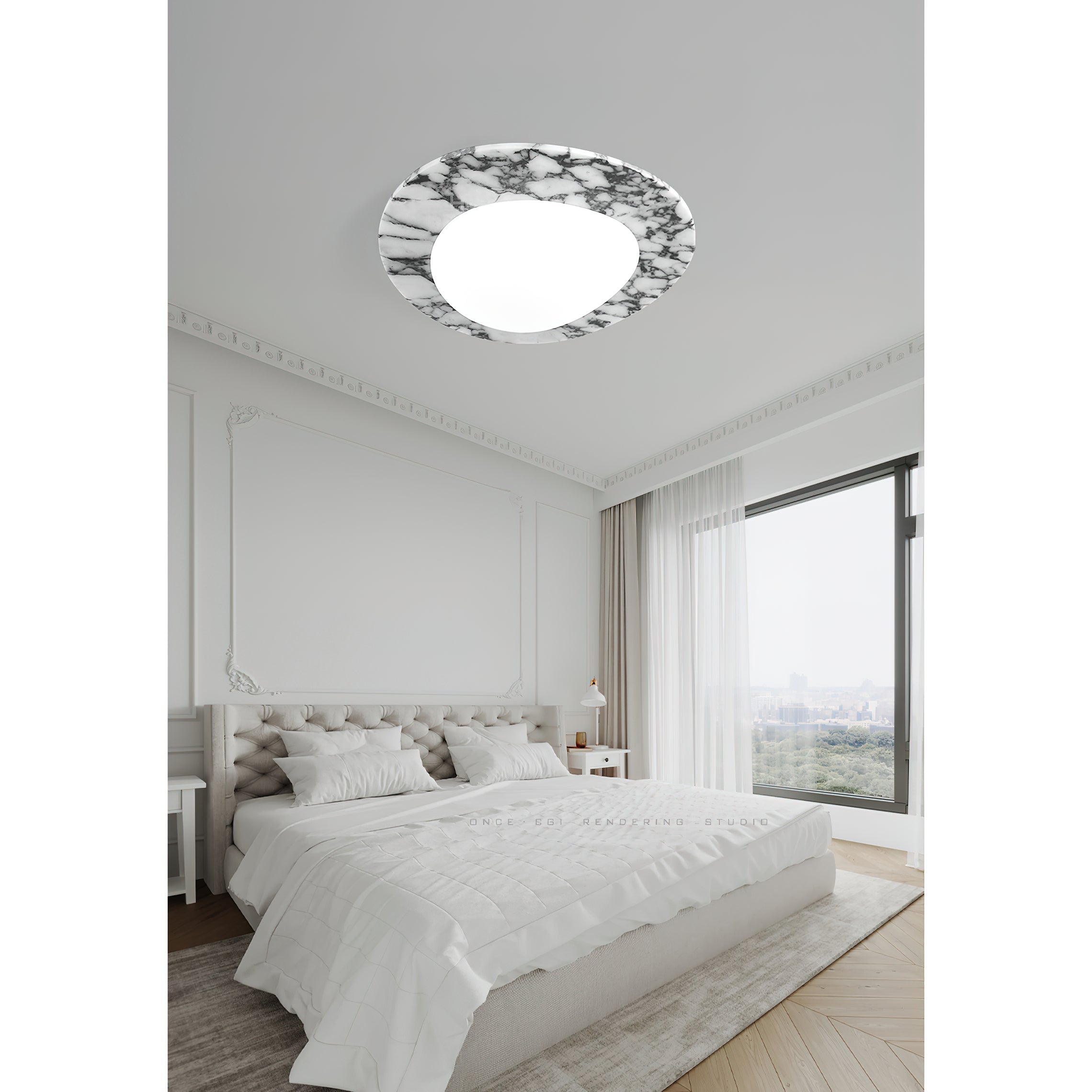 Ceraeion Modern Minimalist Marble Glass Ceiling Lamp - Lamp Copper
