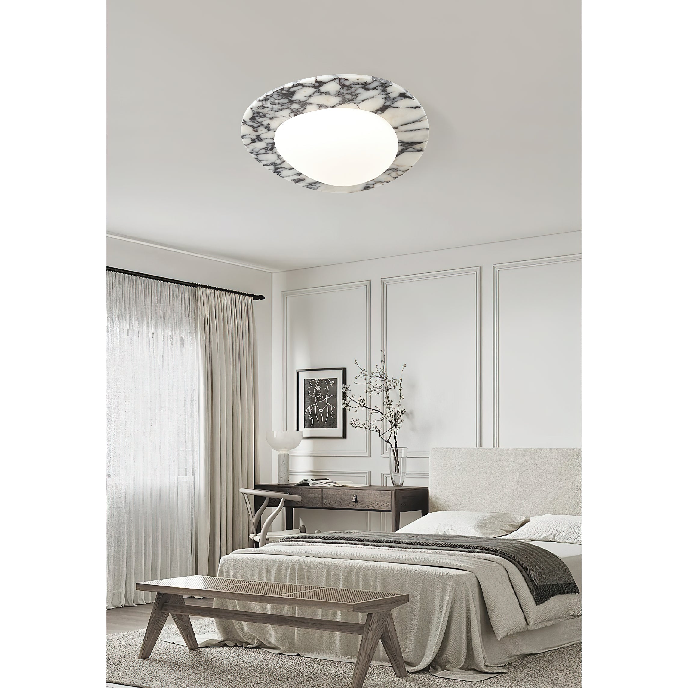 Ceraeion Modern Minimalist Marble Glass Ceiling Lamp - Lamp Copper
