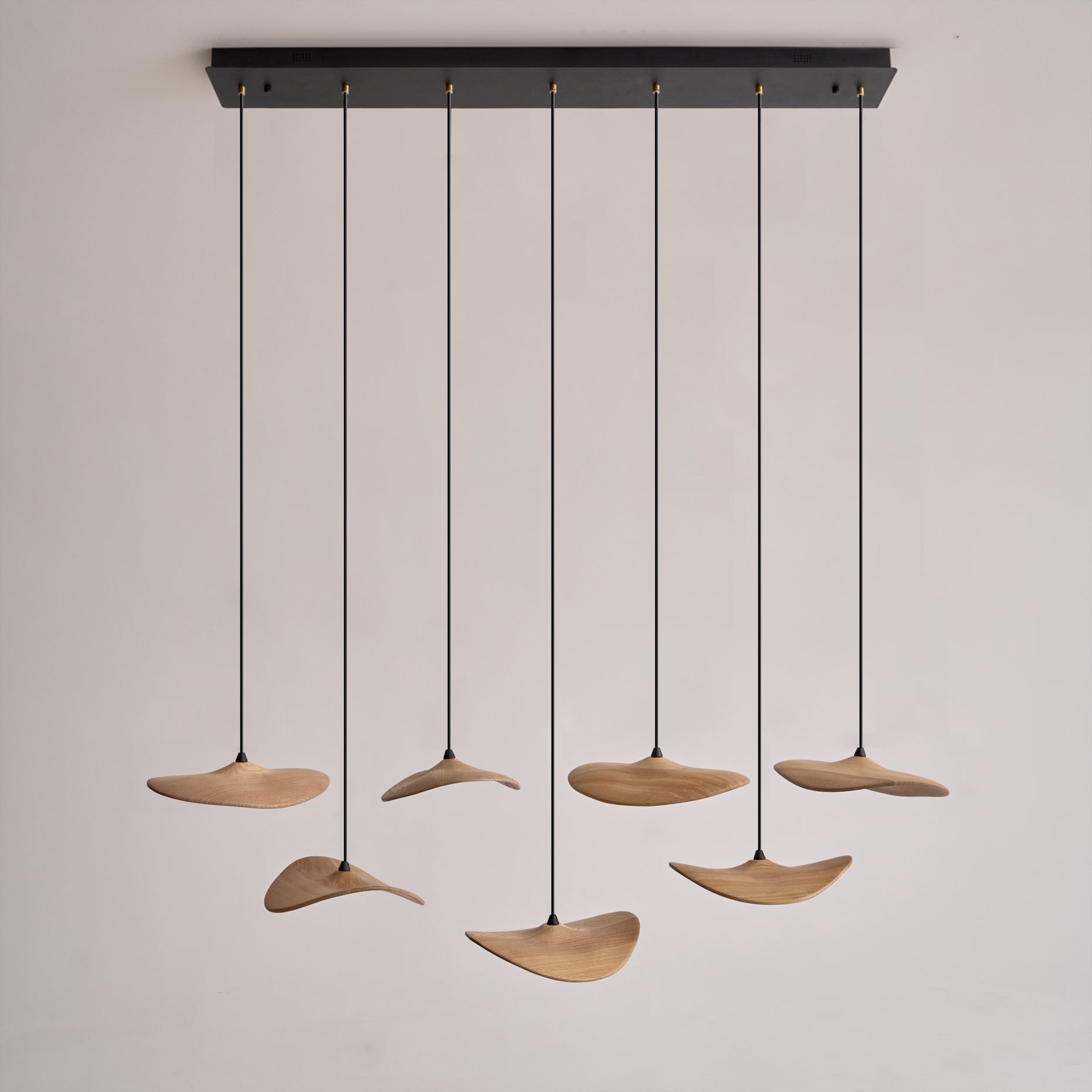 Abbott Modern Minimalist Empty Leaf Metal Wood Chandelier - Letslighting