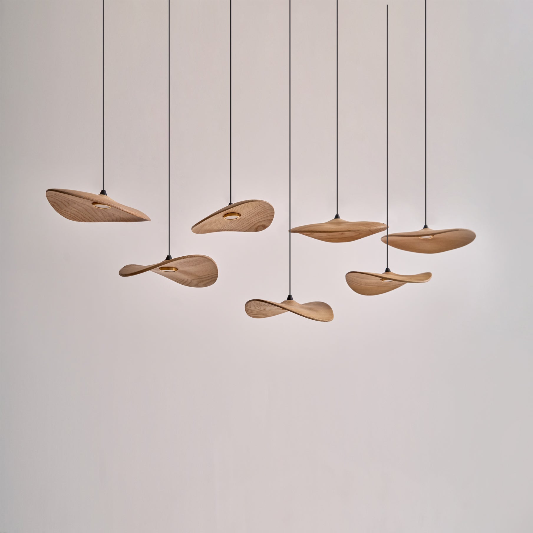 Abbott Modern Minimalist Empty Leaf Metal Wood Chandelier - Letslighting