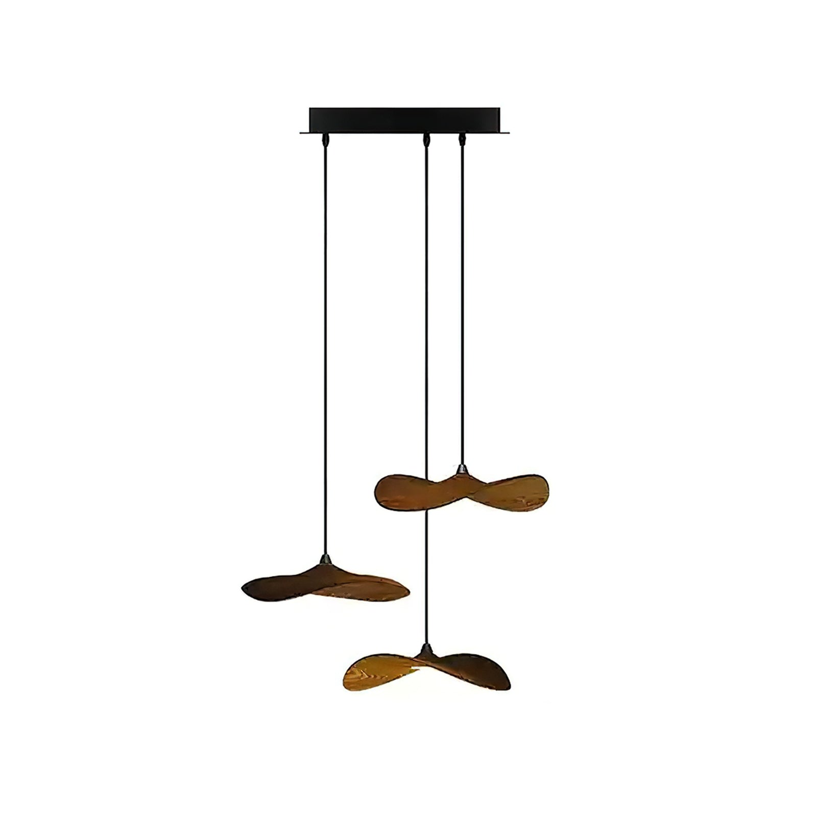 Abbott Modern Minimalist Empty Leaf Metal Wood Chandelier - Letslighting