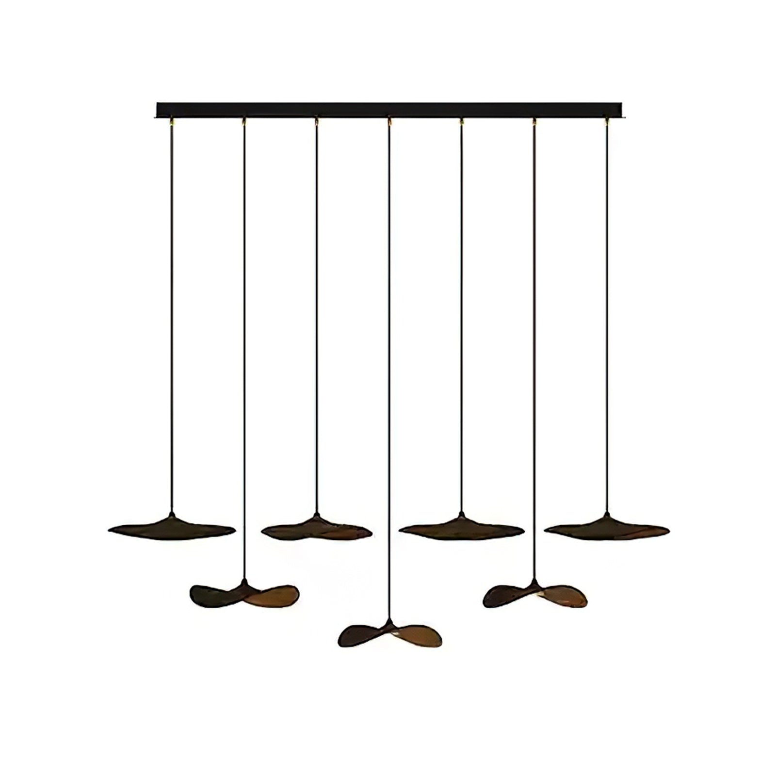 Abbott Modern Minimalist Empty Leaf Metal Wood Chandelier - Letslighting
