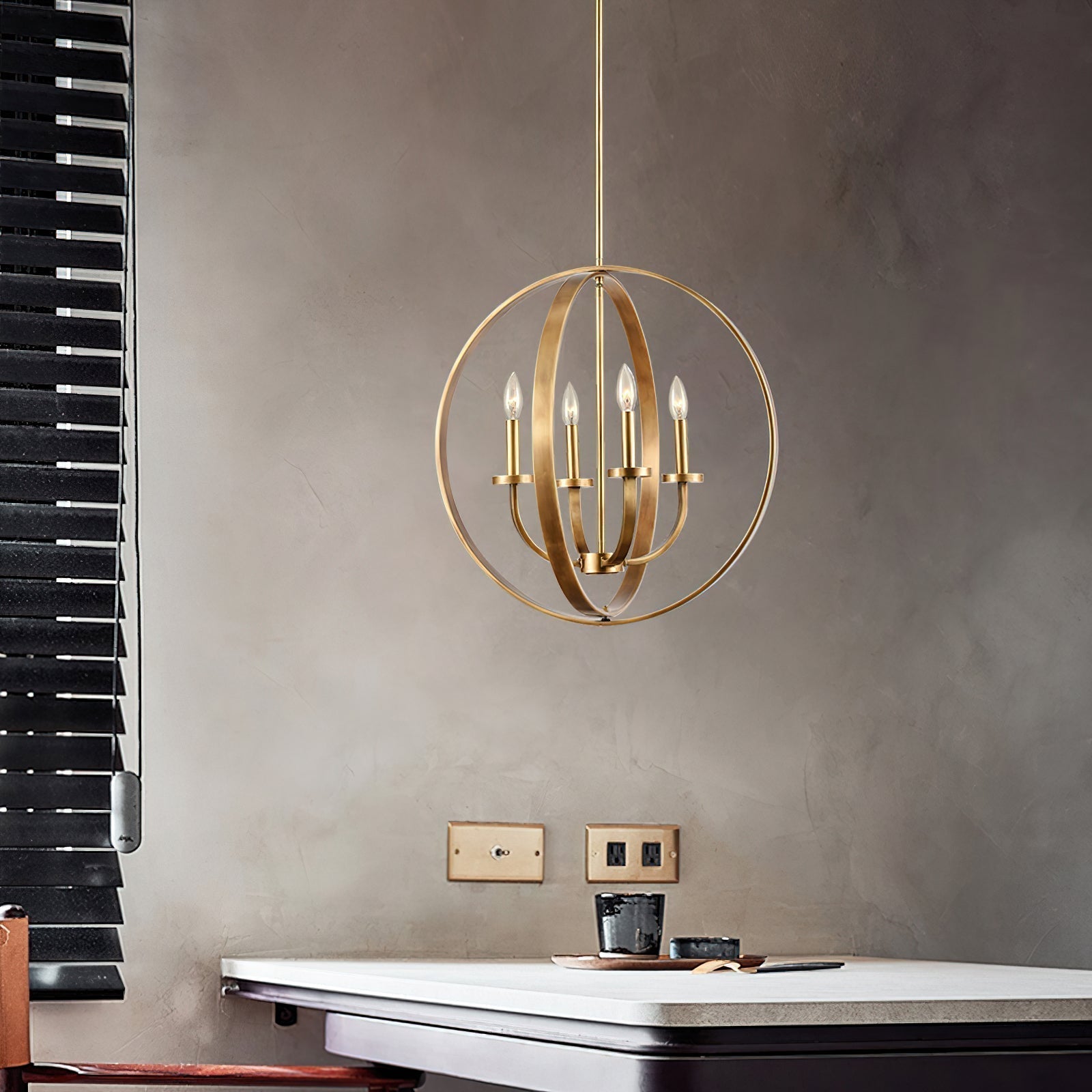 Icarila Vintage Industrial Brass Metal Pendant Light - Lamp Copper