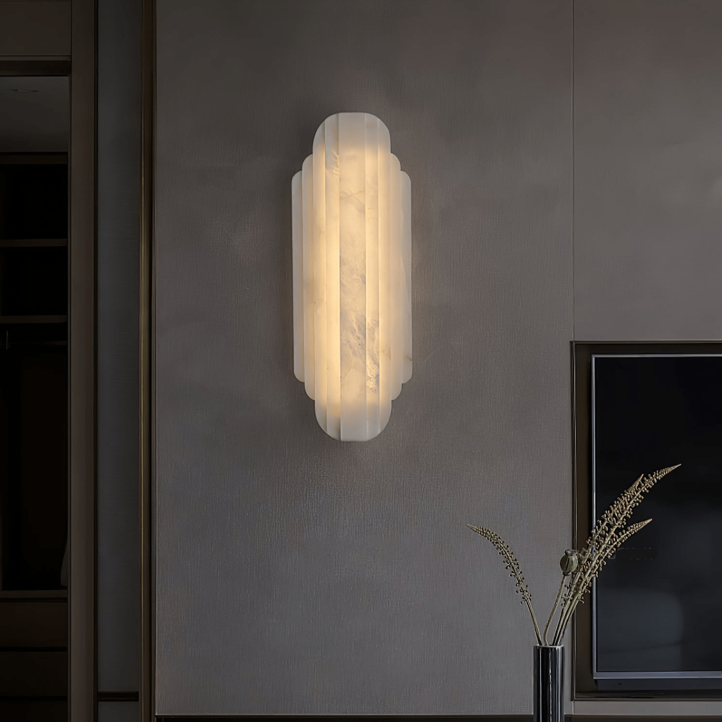 Avthaaris Art Deco Alabaster Wall Light - Letslighting