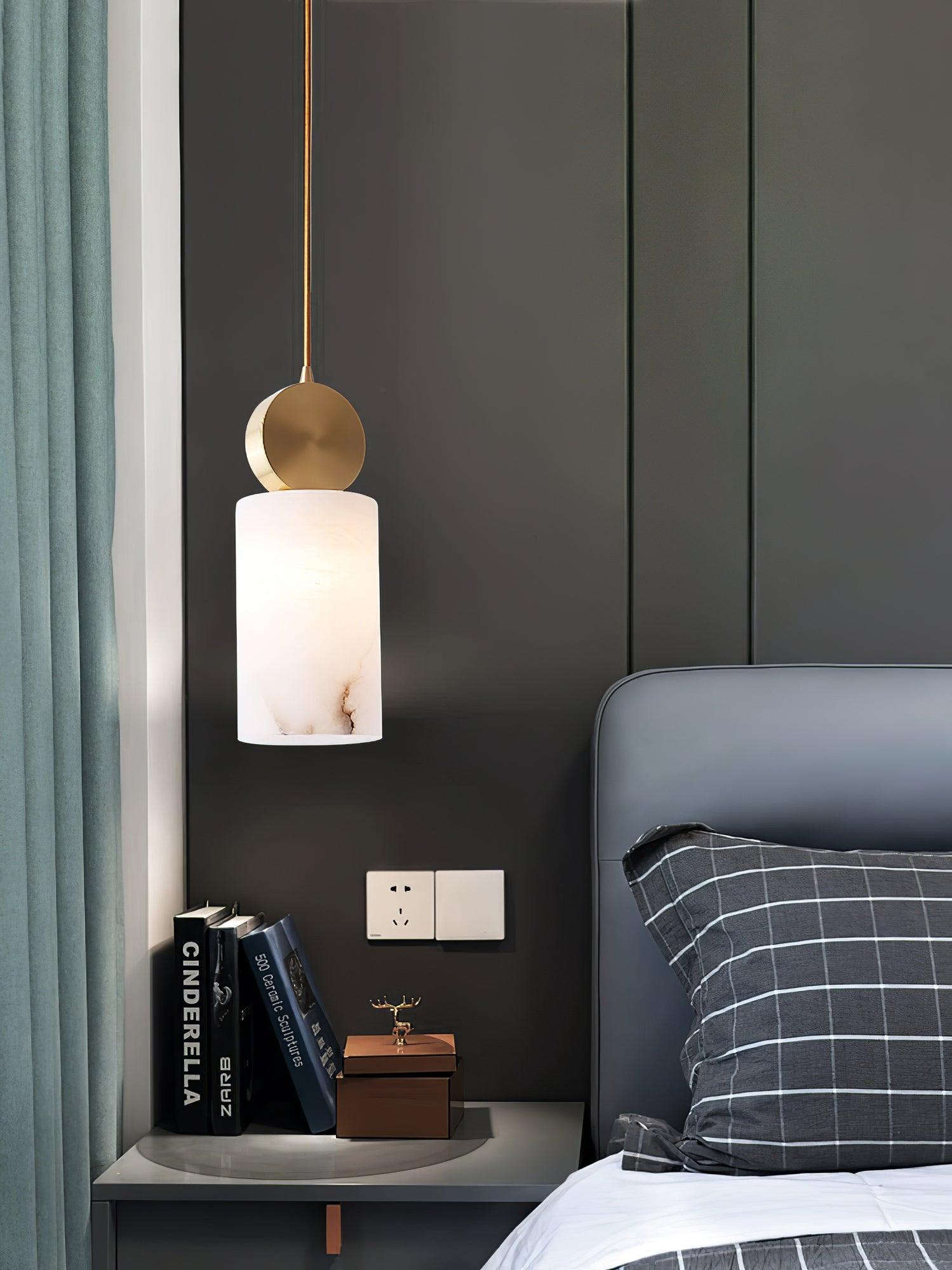 Lyrindis Cylinder Alabaster Pendant Light - Letslighting