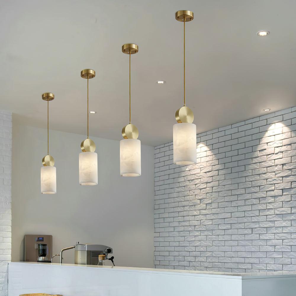 Lyrindis Cylinder Alabaster Pendant Light - Letslighting