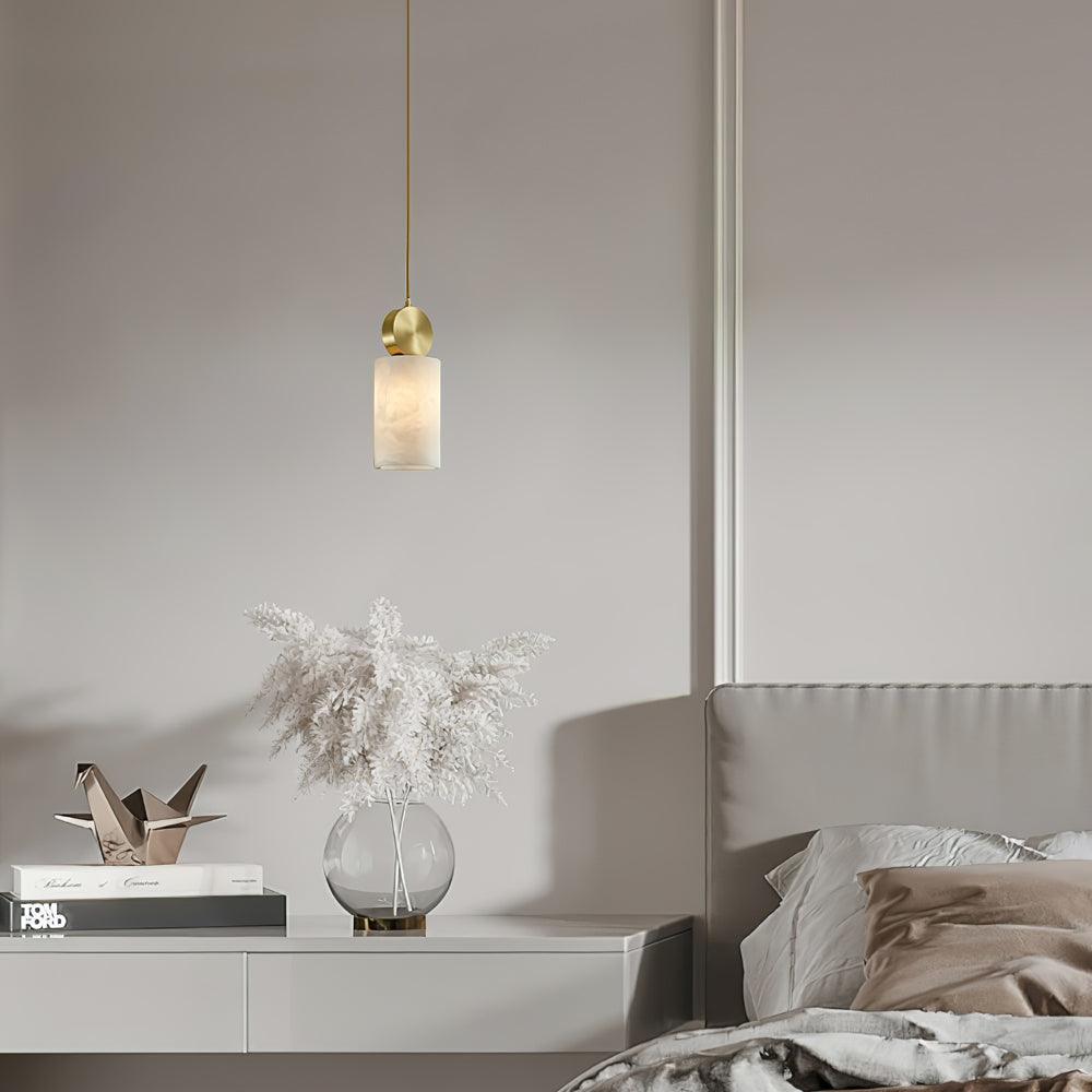 Lyrindis Cylinder Alabaster Pendant Light - Letslighting