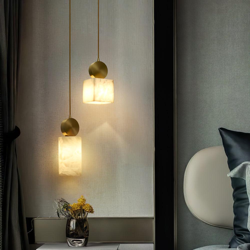 Lyrindis Cylinder Alabaster Pendant Light - Letslighting