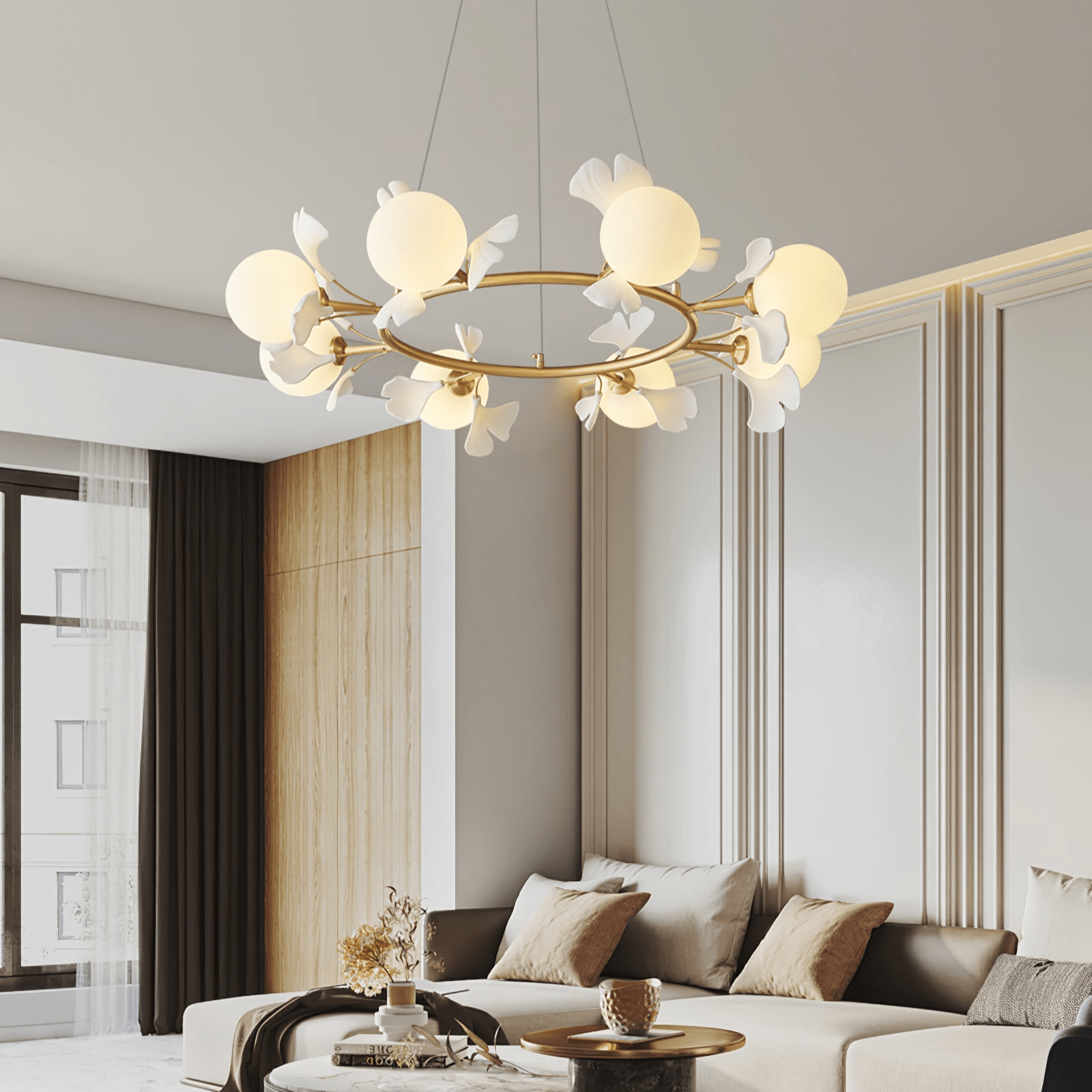 Evenielis Floral Brass Chandelier - Letslighting