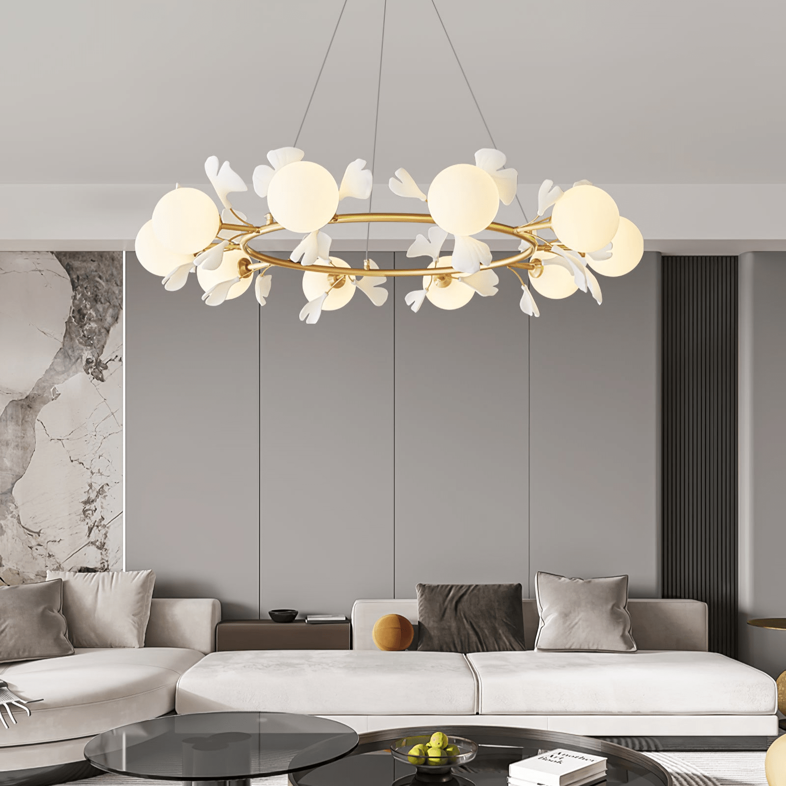 Evenielis Floral Brass Chandelier - Letslighting