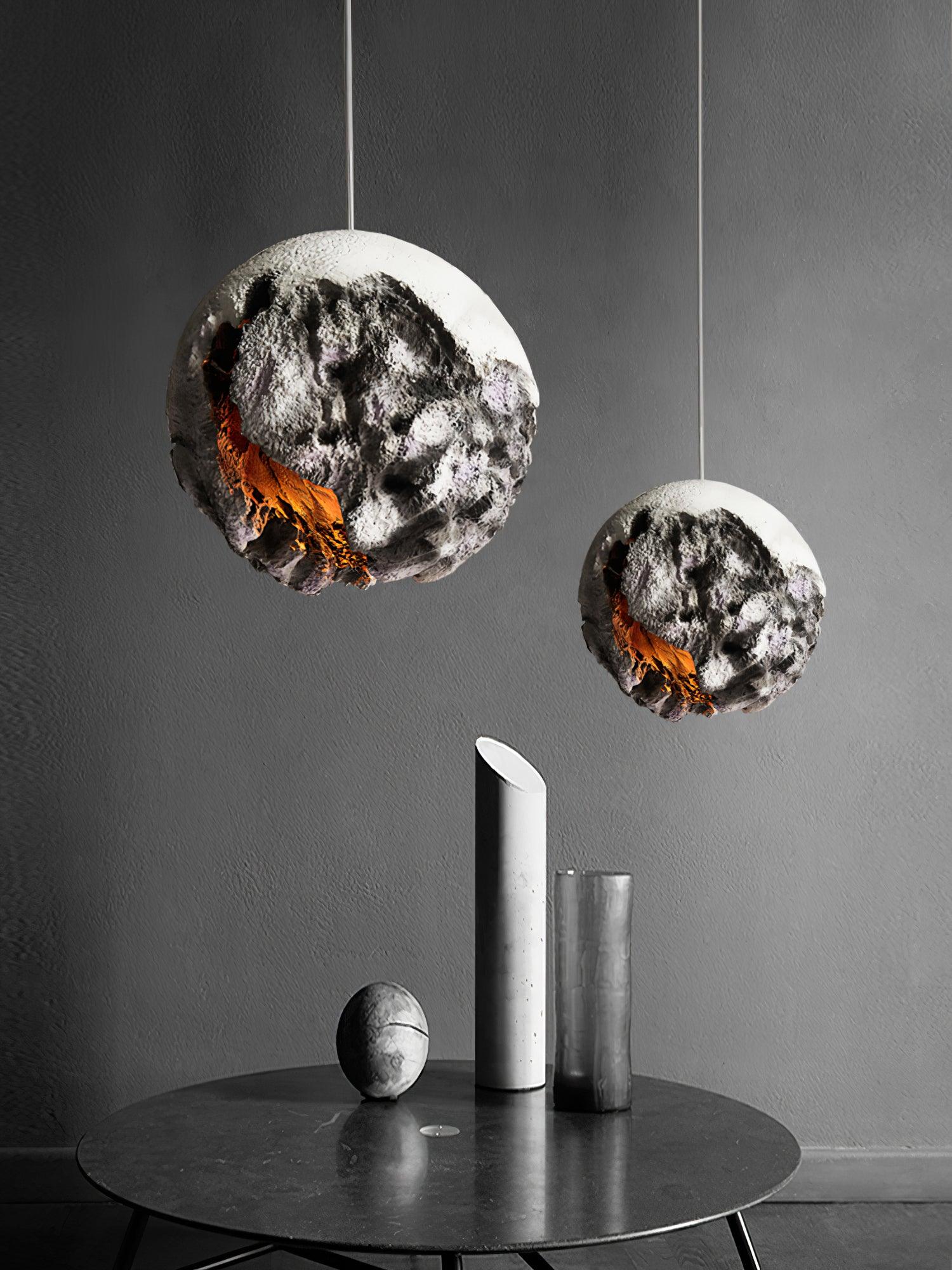 Ilphaara Irregular Planet Metal Plastic Pendant Lamp - Letslighting