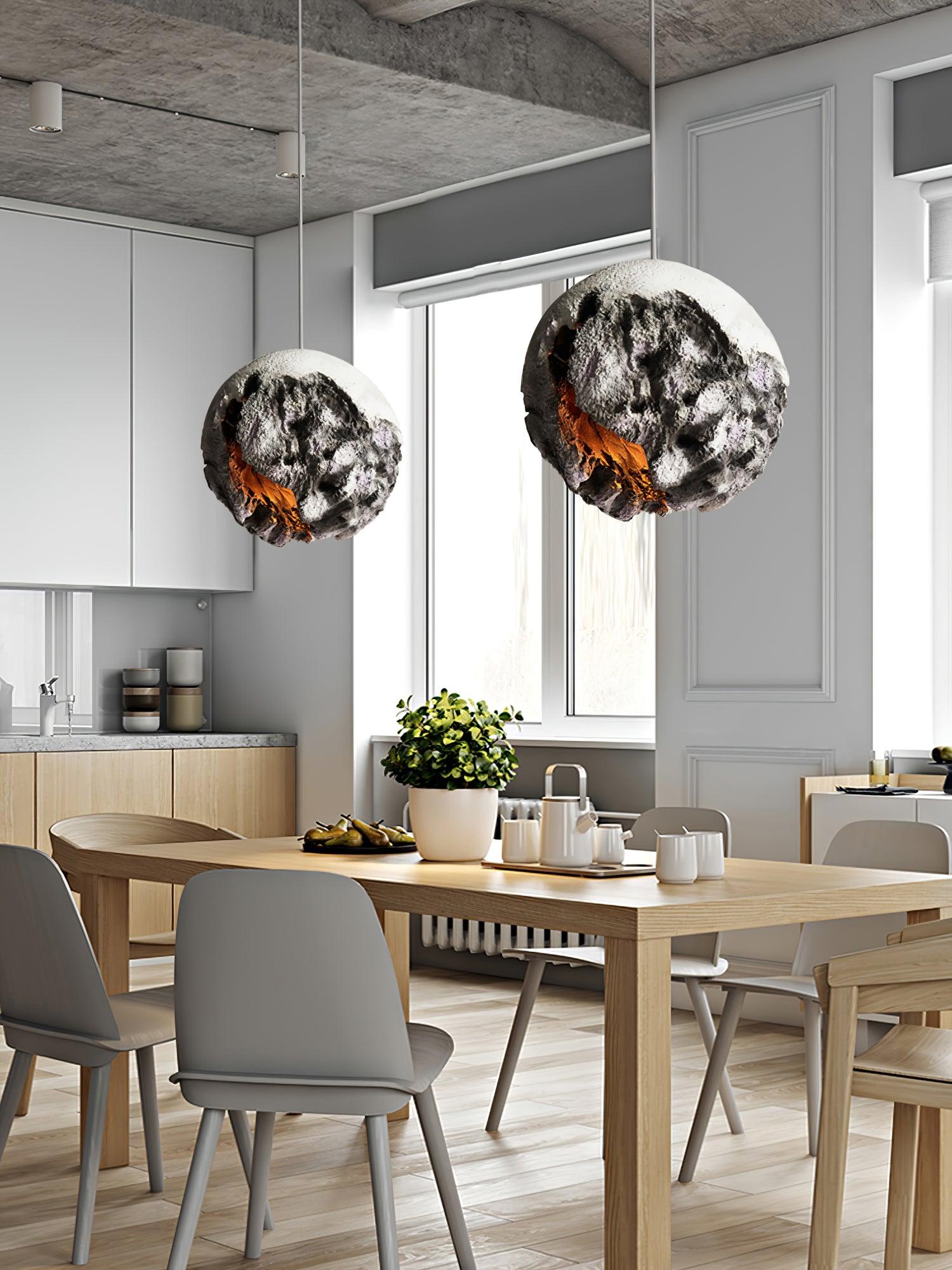 Ilphaara Irregular Planet Metal Plastic Pendant Lamp - Letslighting