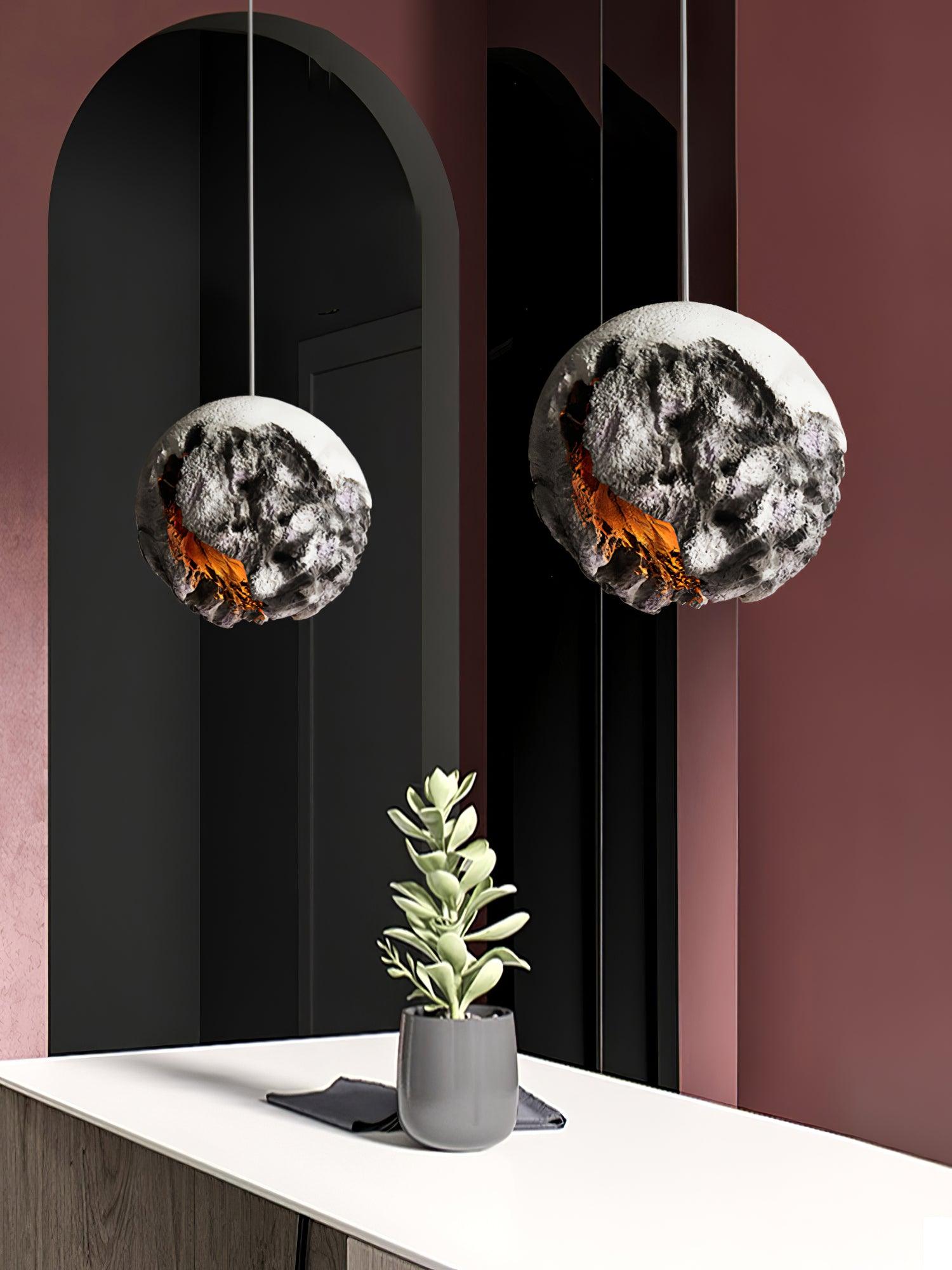 Ilphaara Irregular Planet Metal Plastic Pendant Lamp - Letslighting