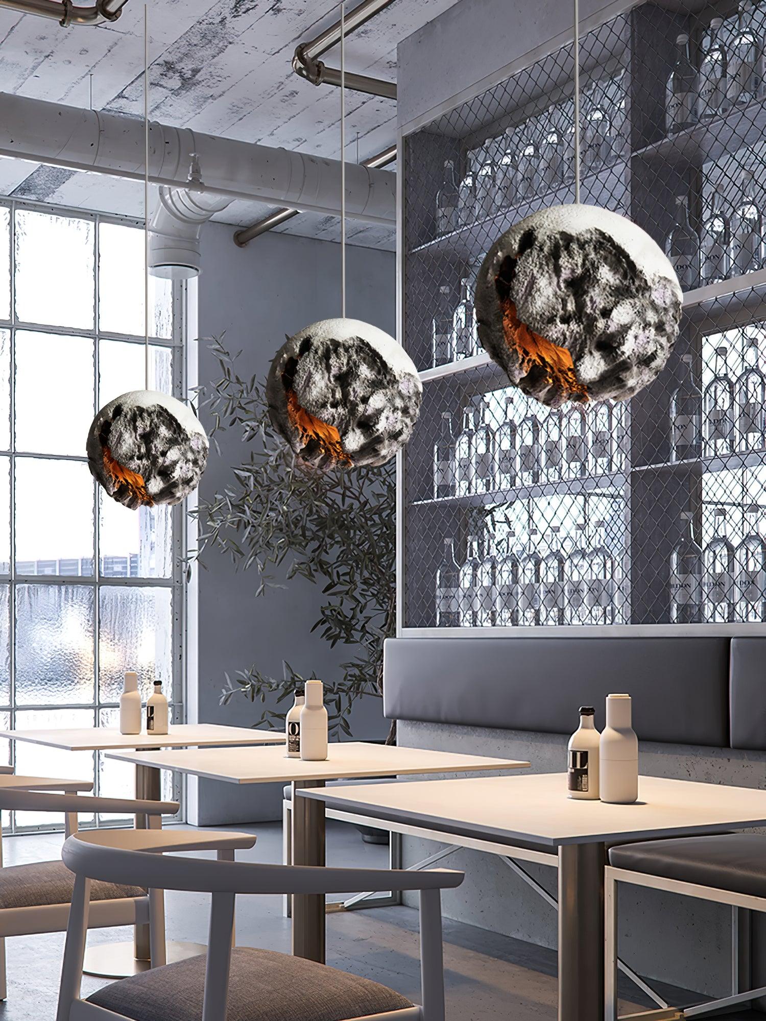 Ilphaara Irregular Planet Metal Plastic Pendant Lamp - Letslighting