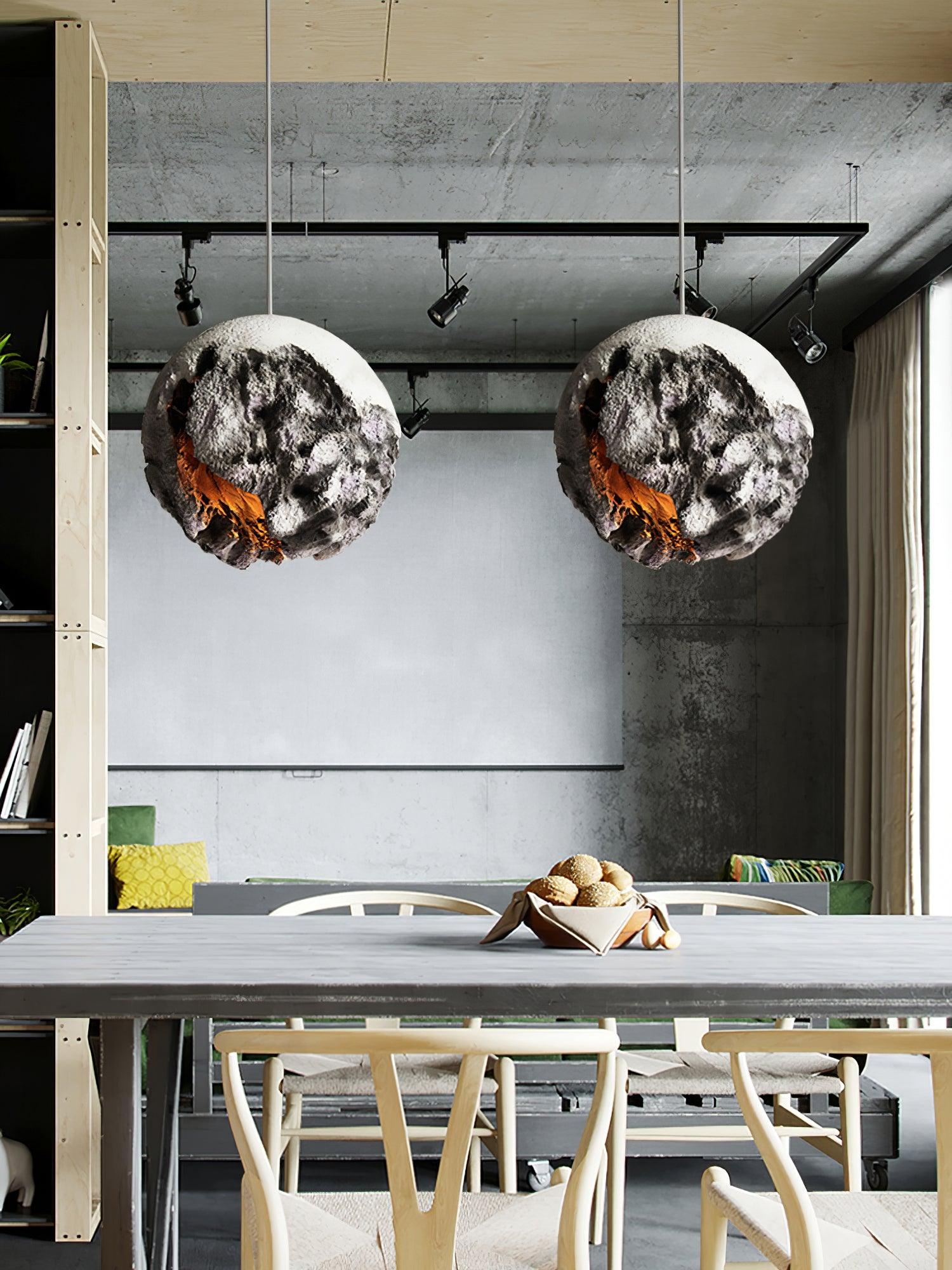 Ilphaara Irregular Planet Metal Plastic Pendant Lamp - Letslighting
