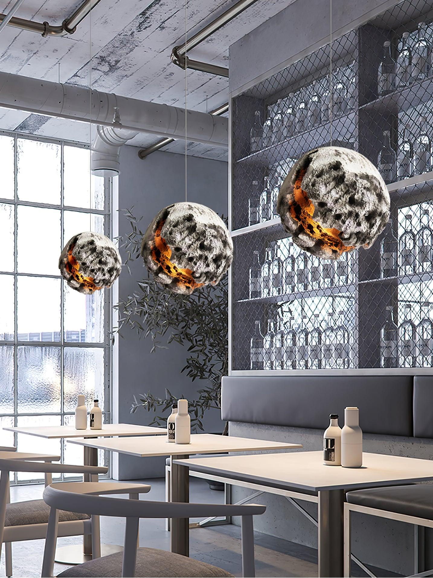 Ilphaara Irregular Planet Metal Plastic Pendant Lamp - Letslighting