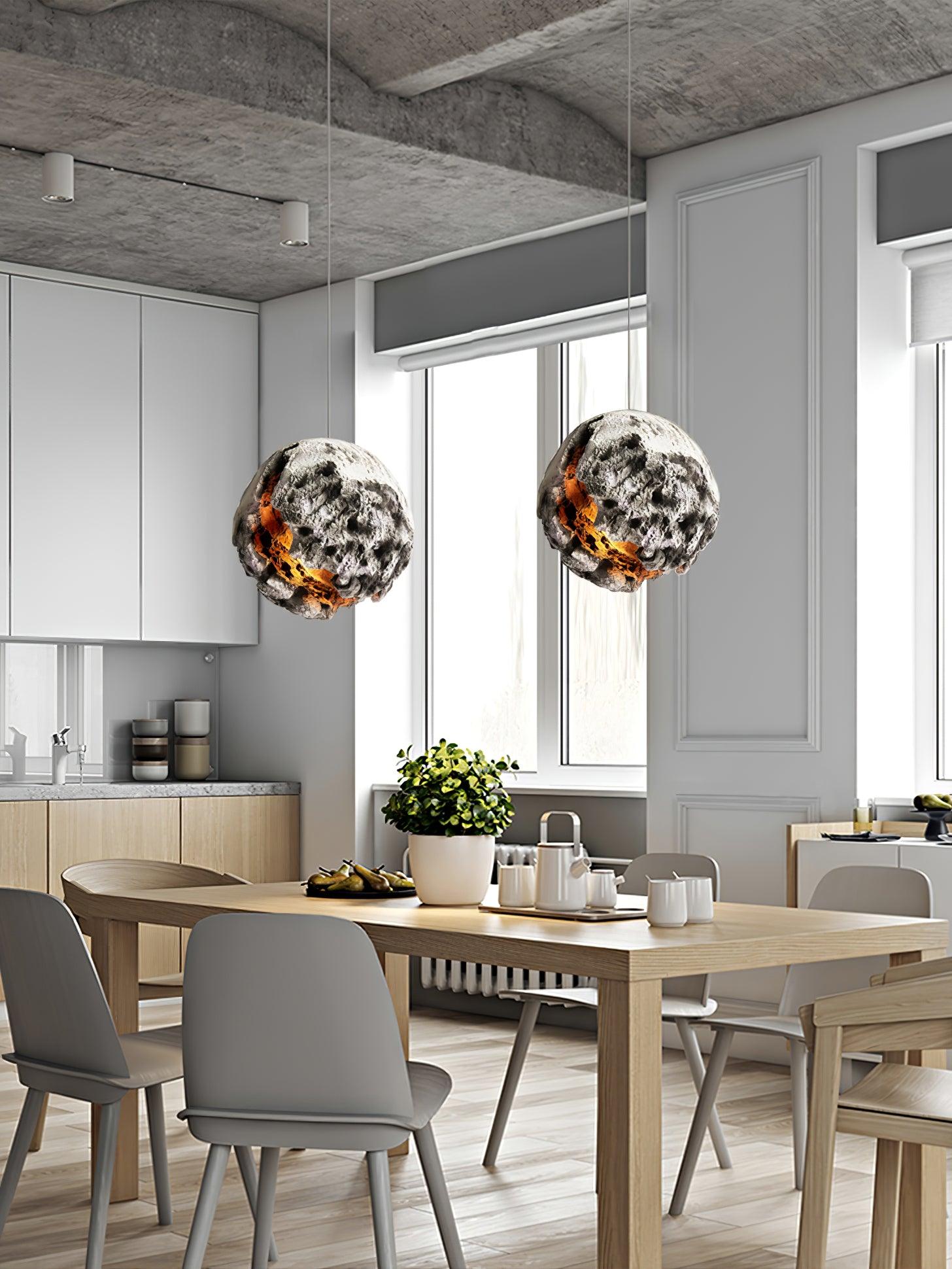Ilphaara Irregular Planet Metal Plastic Pendant Lamp - Letslighting