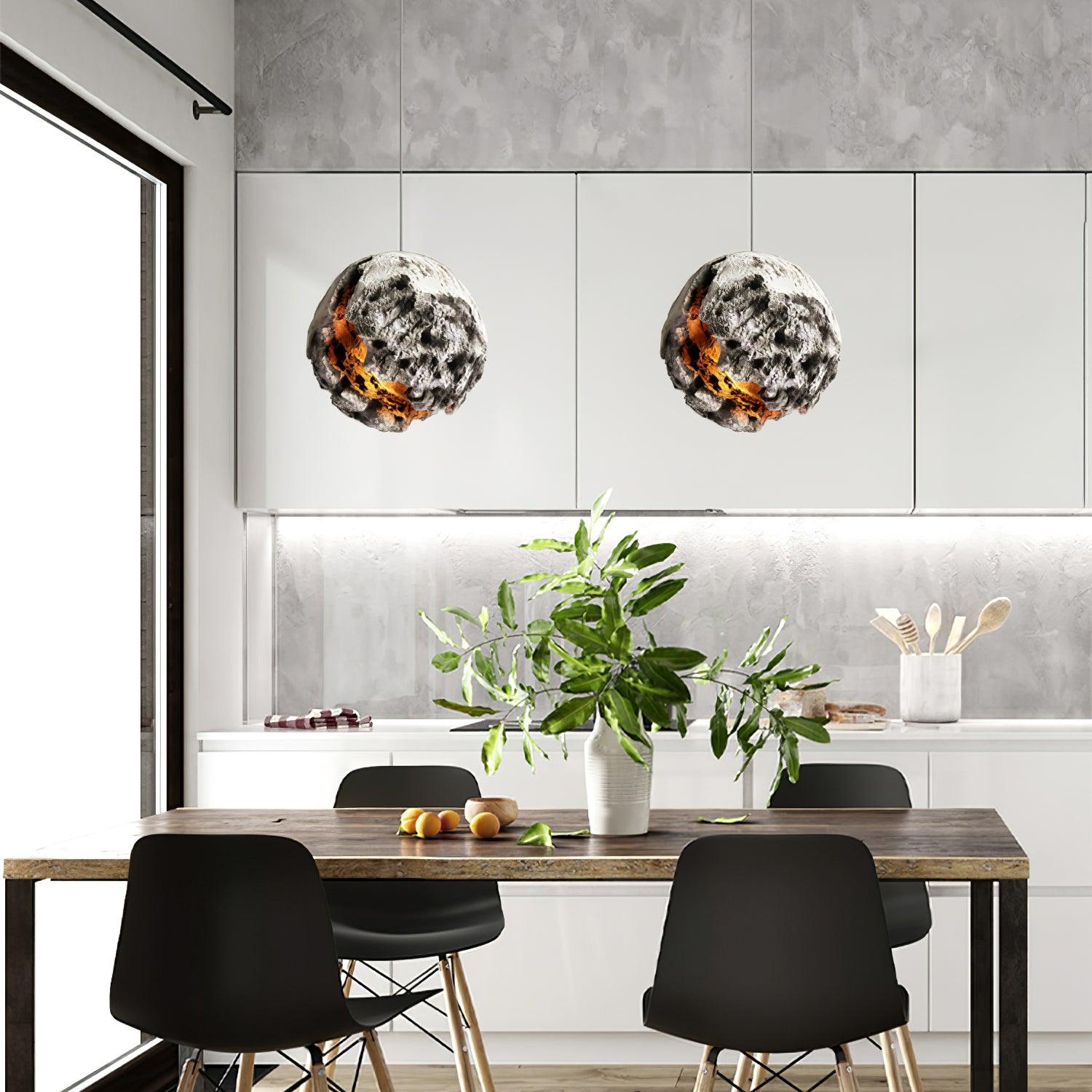 Ilphaara Irregular Planet Metal Plastic Pendant Lamp - Letslighting
