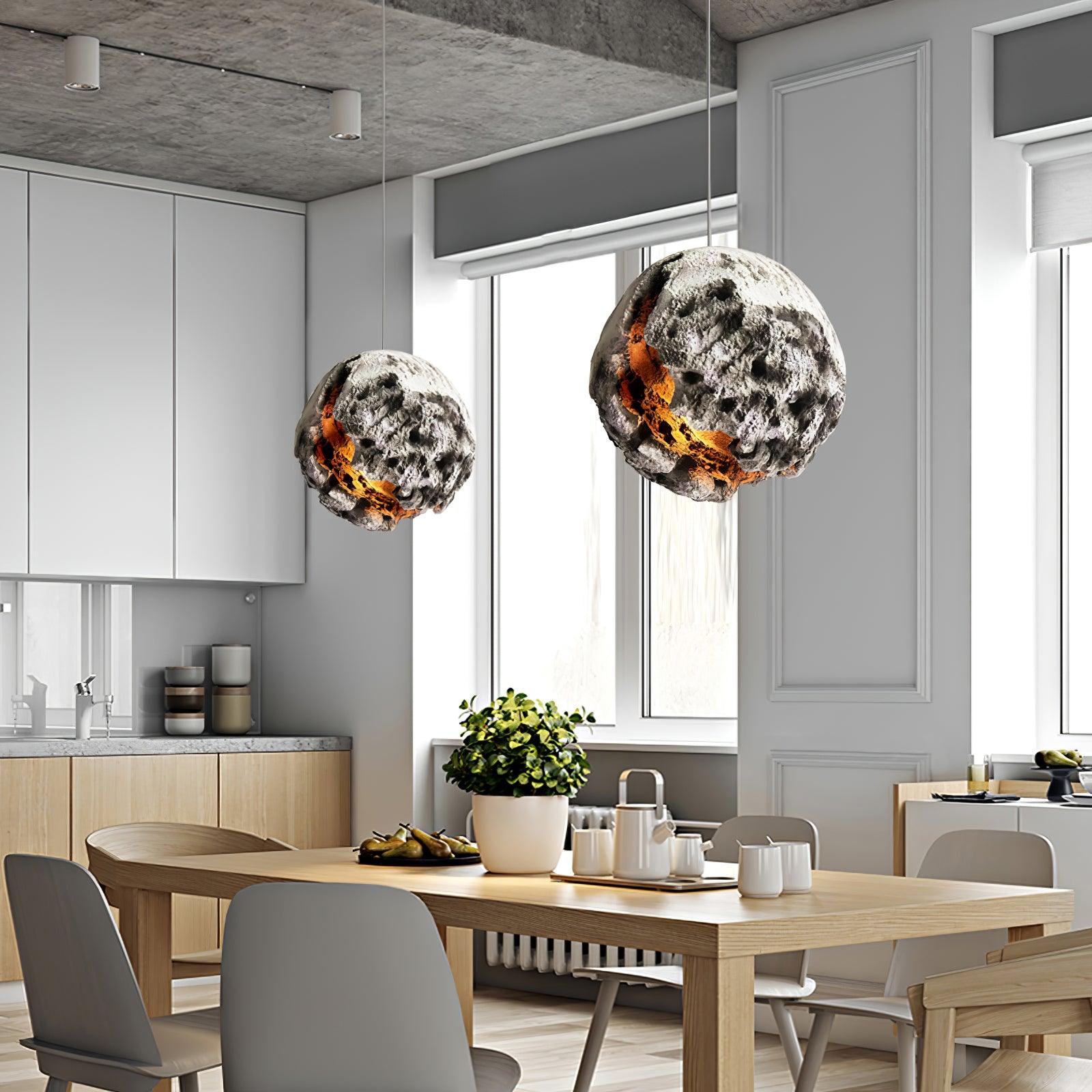 Ilphaara Irregular Planet Metal Plastic Pendant Lamp - Letslighting