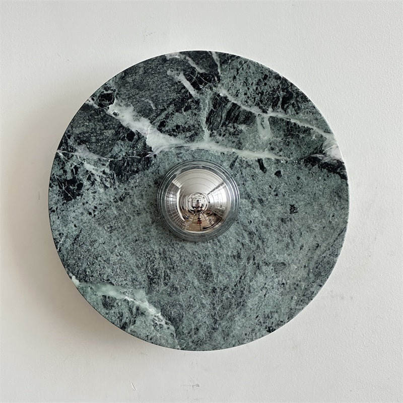 Evvarel Modern Minimalist Green Marble Metal Sconce Wall Lamp - Lamp Copper
