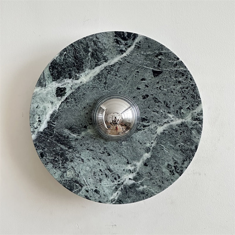 Evvarel Modern Minimalist Green Marble Metal Sconce Wall Lamp - Lamp Copper