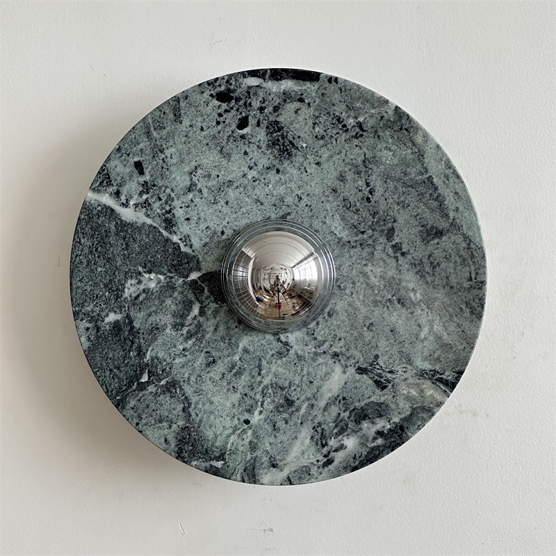 Evvarel Modern Minimalist Green Marble Metal Sconce Wall Lamp - Lamp Copper