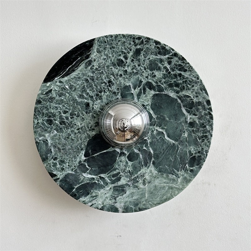 Evvarel Modern Minimalist Green Marble Metal Sconce Wall Lamp - Lamp Copper