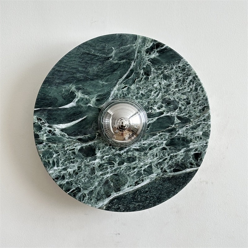 Evvarel Modern Minimalist Green Marble Metal Sconce Wall Lamp - Lamp Copper